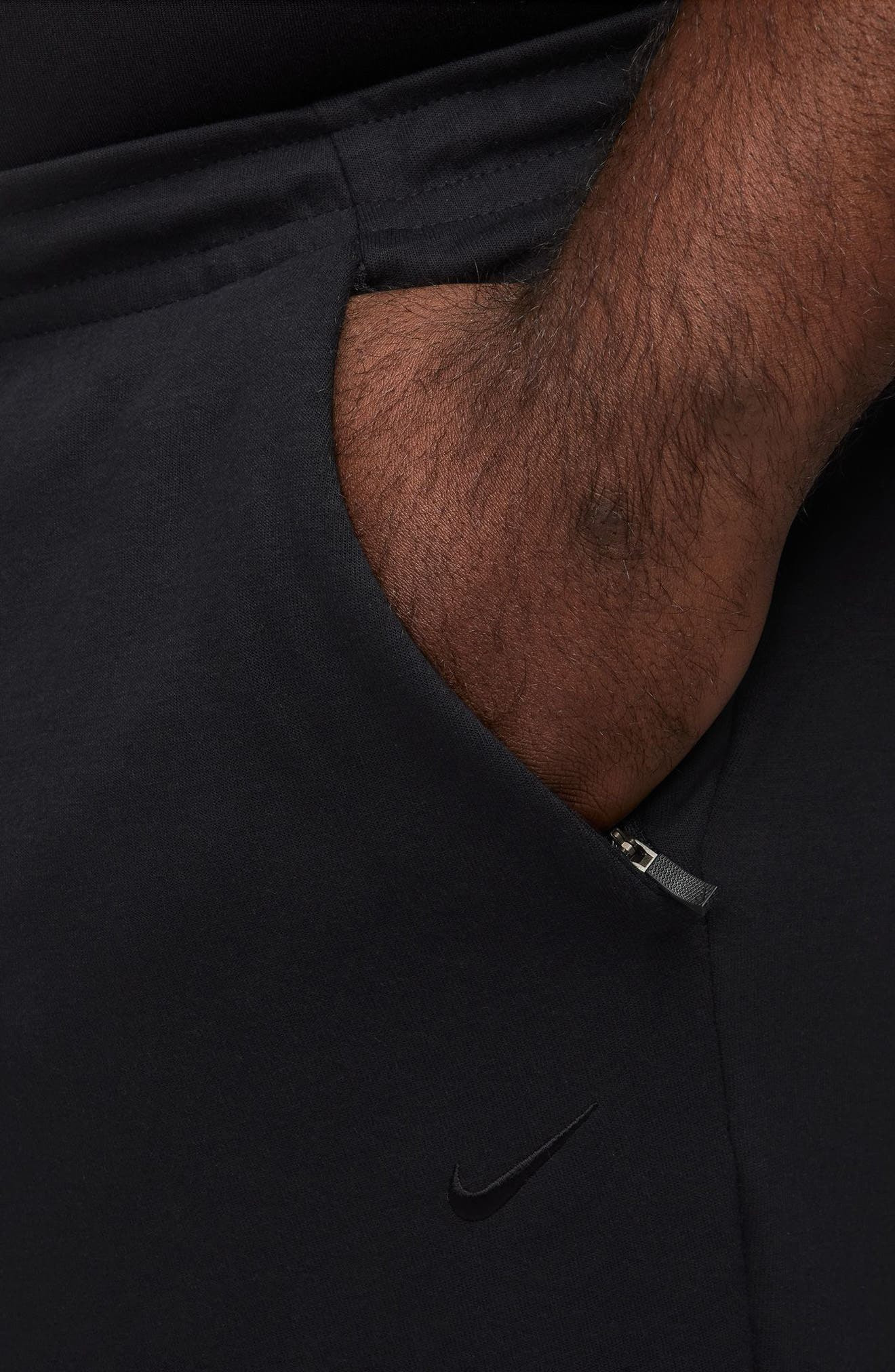 Nike Primary Fleece Dri-FIT UV Tapered Performance Pants in Black at Nordstrom - 6