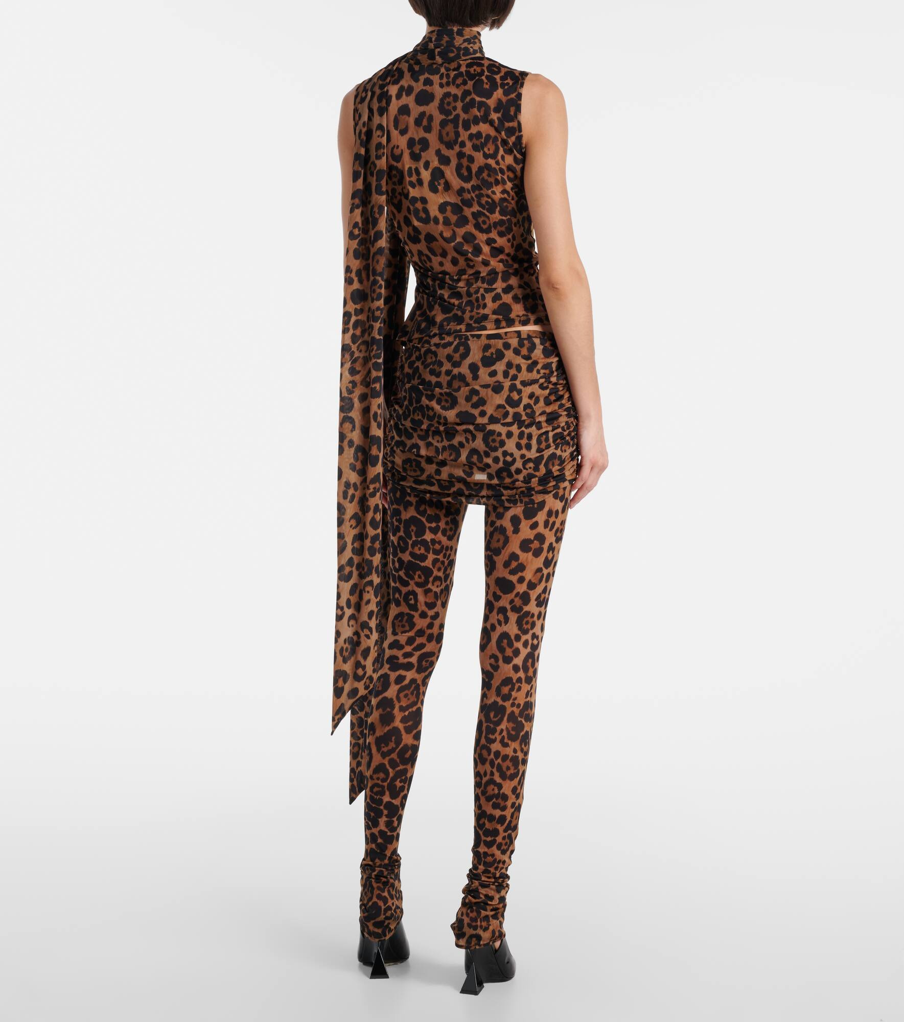 Leopard-printed jersey top - 3