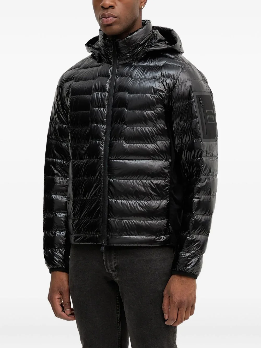 hooded quilted jacket - 1