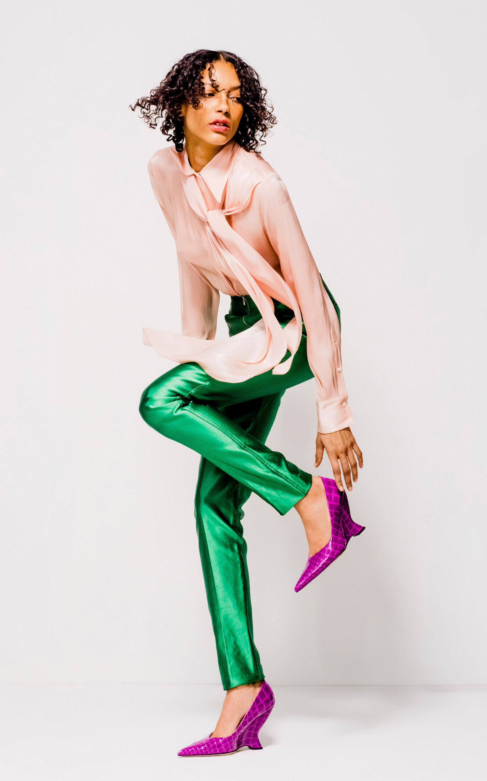 Embossed Croc Pumps fuchsia - 2