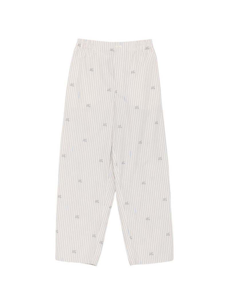 stripe-pattern embroidered trousers 1