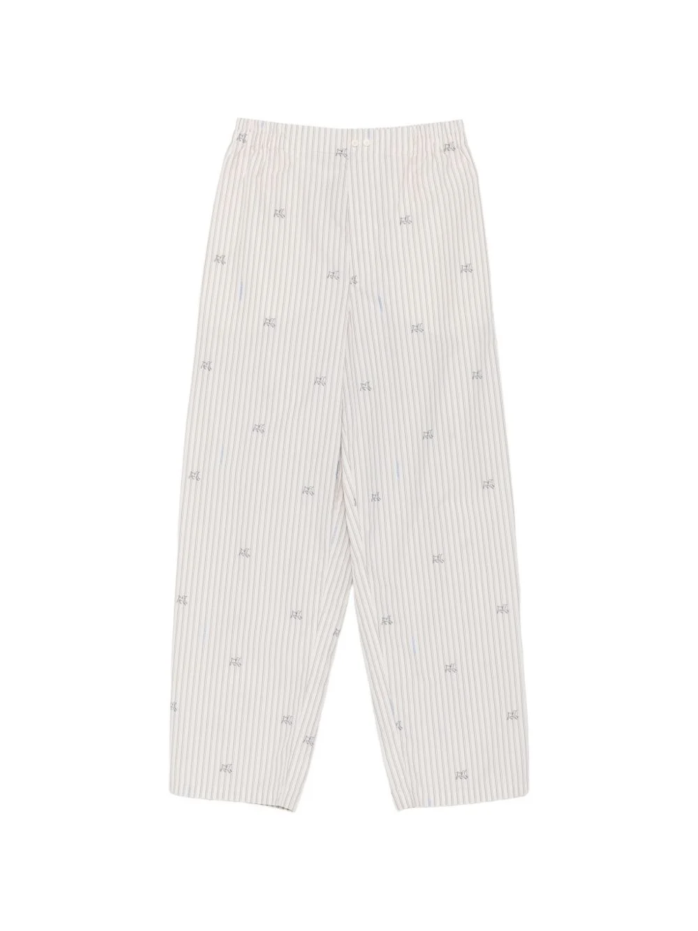 stripe-pattern embroidered trousers - 1