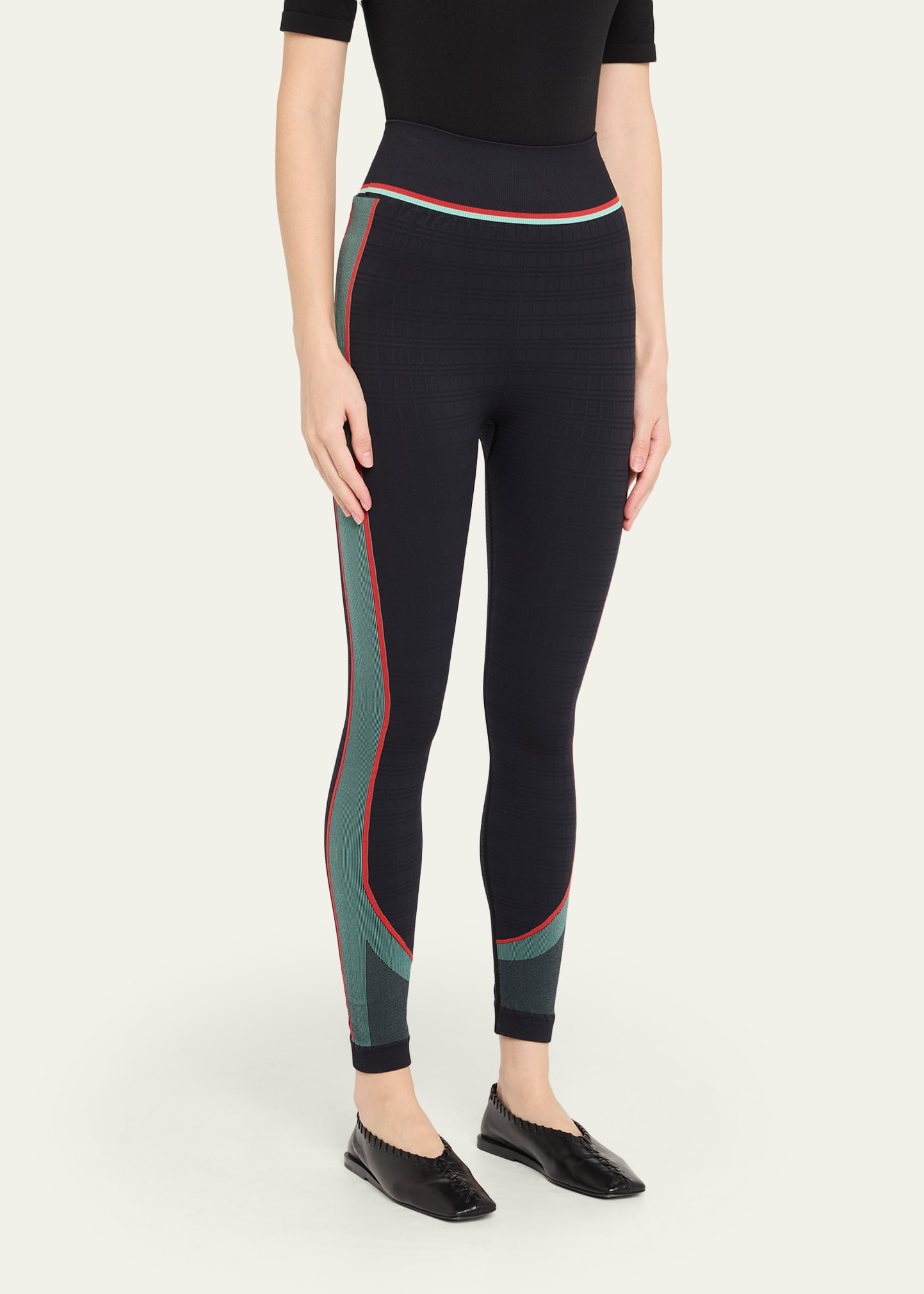 Check Jacquard Seamless Leggings - 4