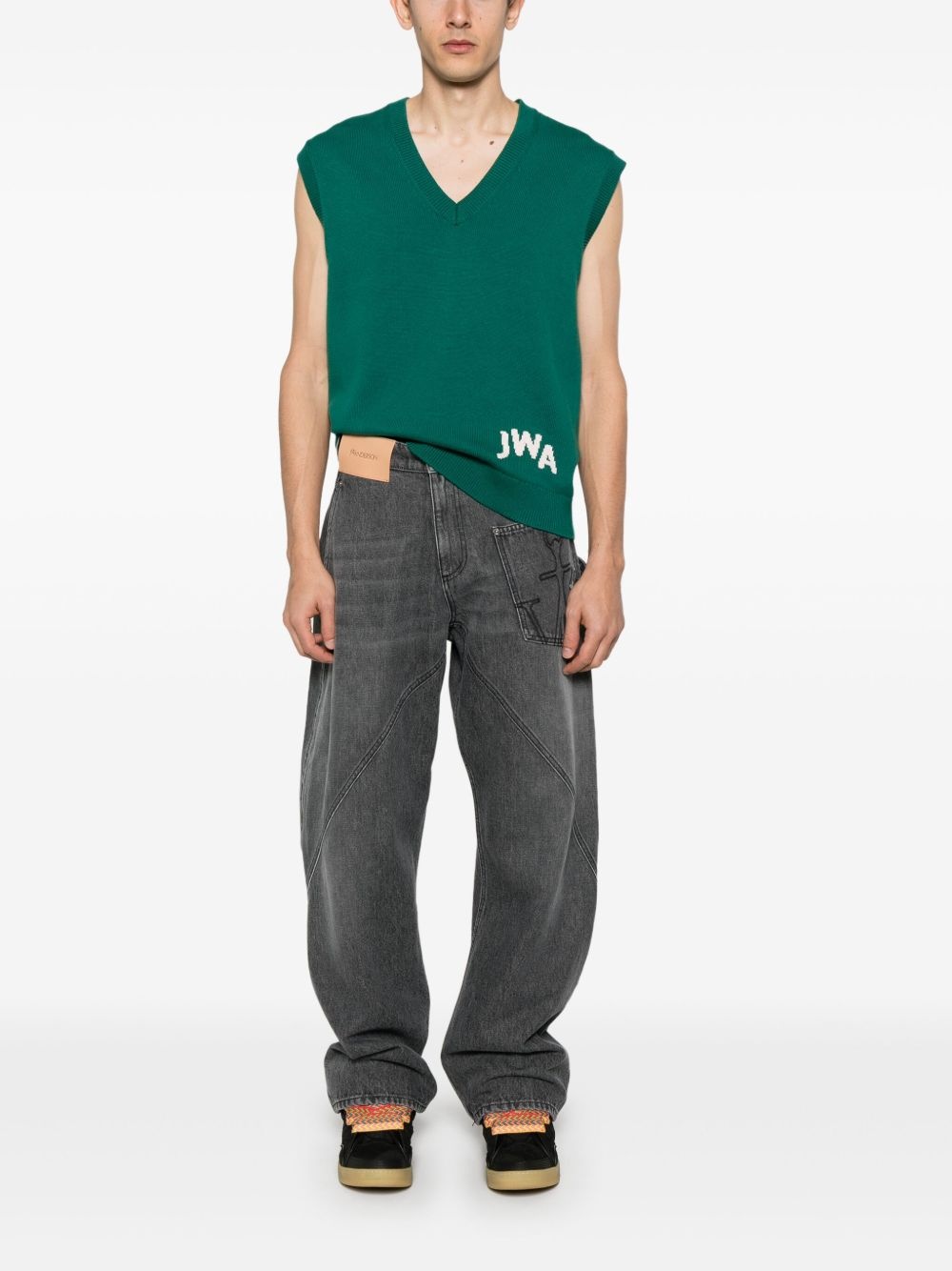 logo-intarsia vest - 2