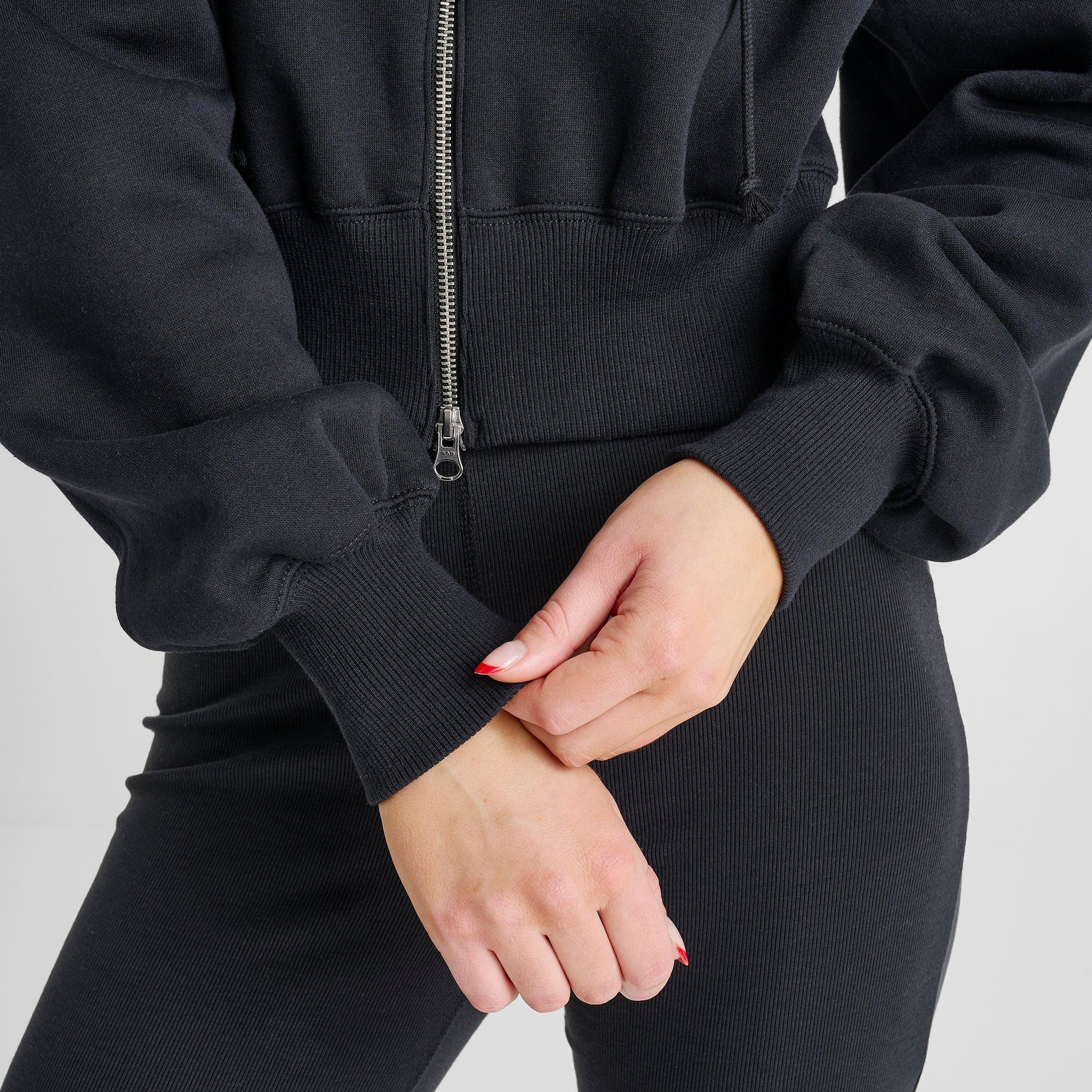 WOMEN'S NIKE SPORTSWEAR PHOENIX FLEECE CROP FULL-ZIP HOODIE - 6