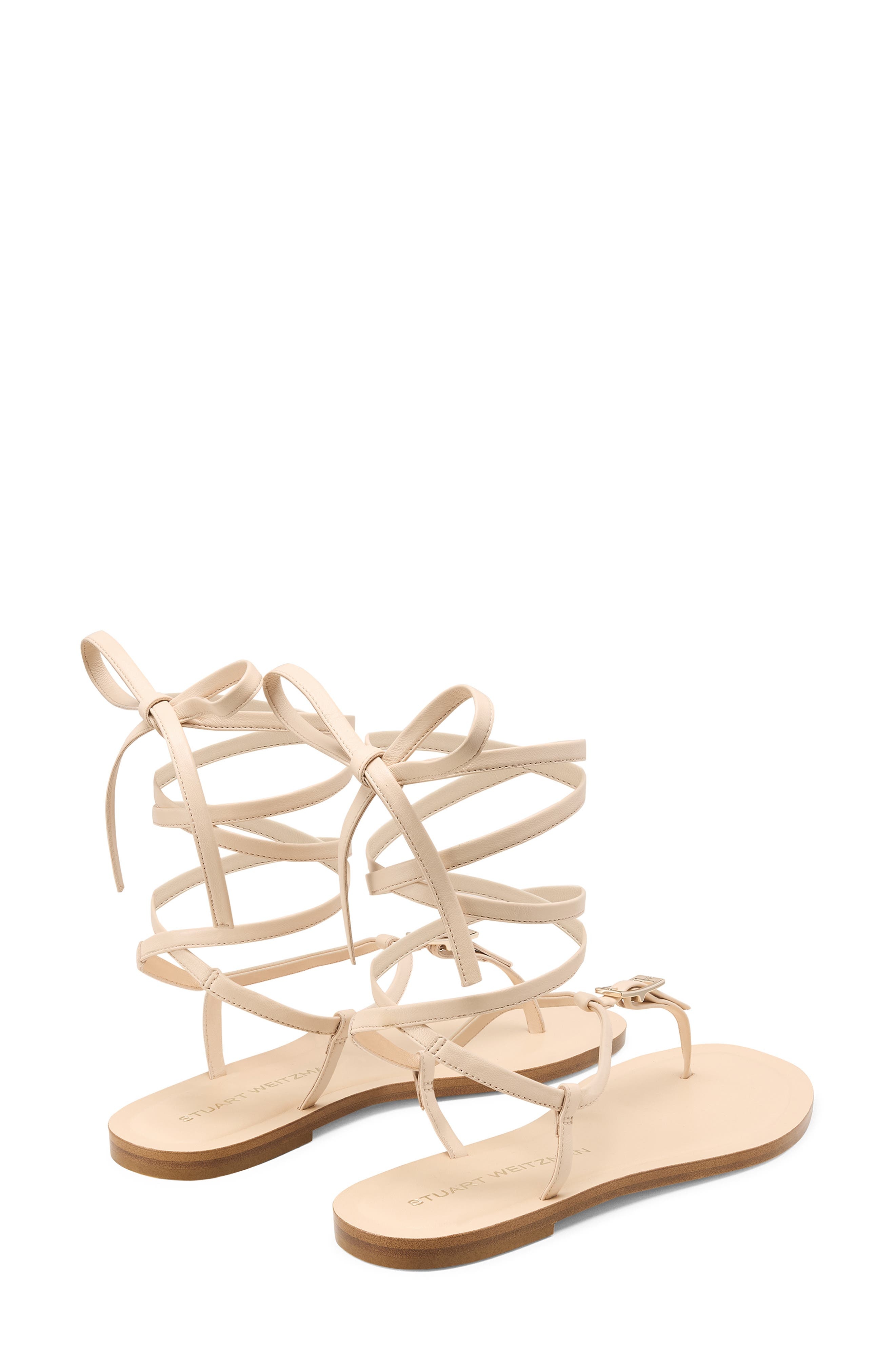 Stuart Weitzman Georgie Ankle Wrap Sandal in Barely Beige at Nordstrom - 2
