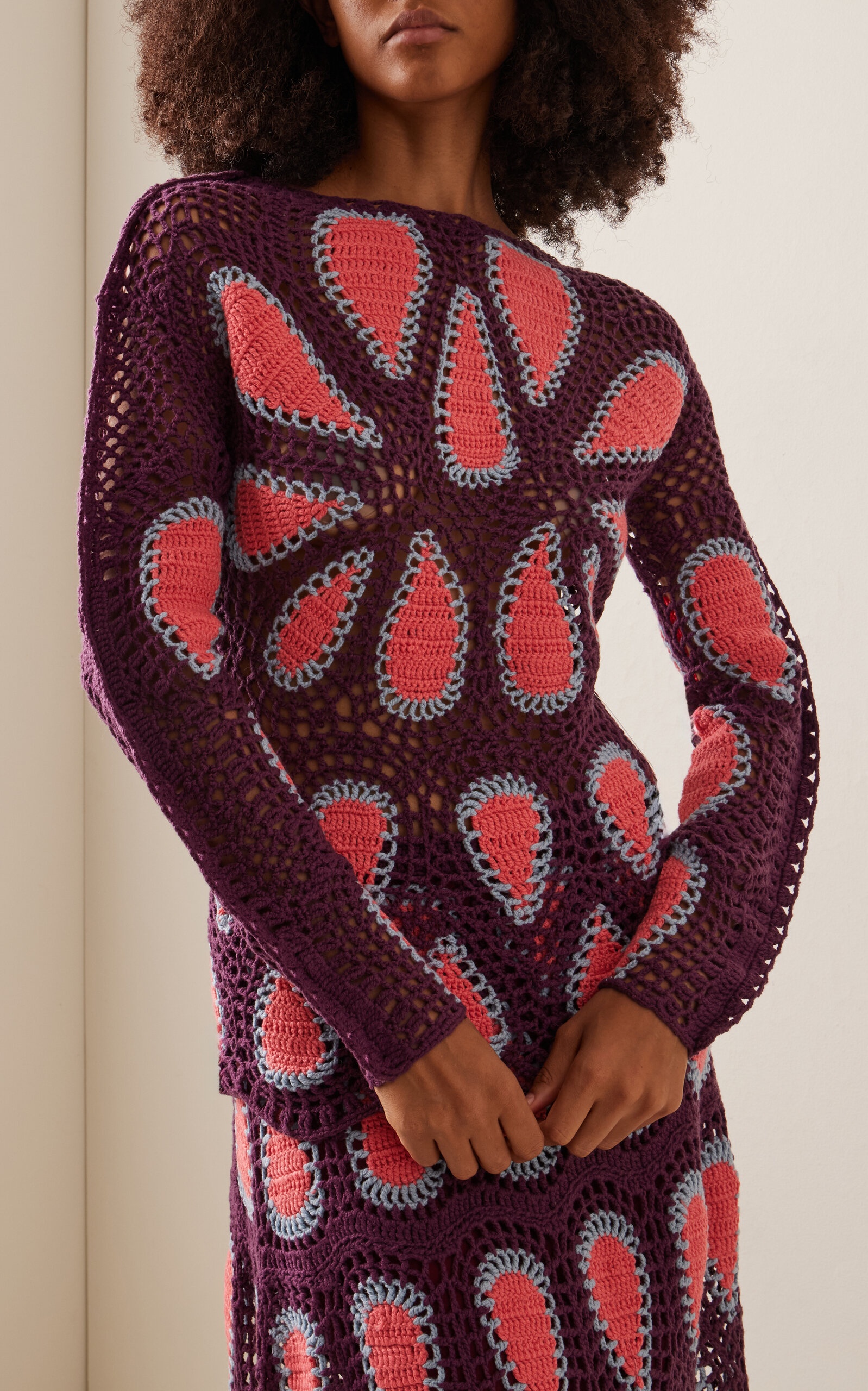 Cappa Crocheted Wool-Cashmere Top multi - 3
