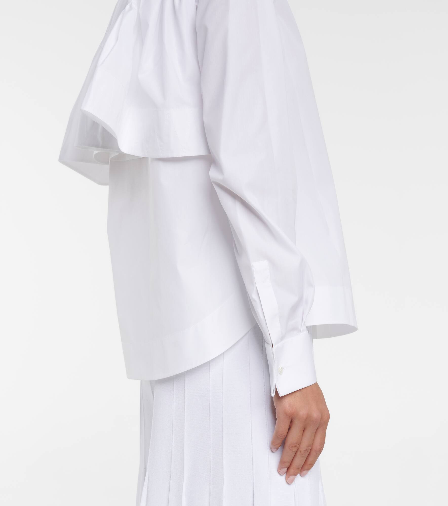 Cotton-blend poplin shirt - 6