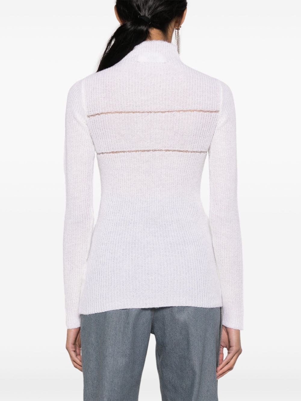 striped mock-neck jumper - 4