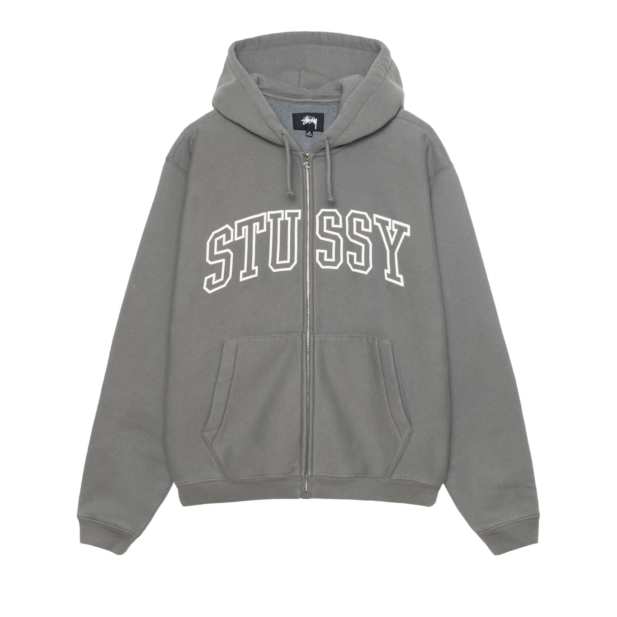 Stussy Outline Zip Hoodie 'Grey' - 1