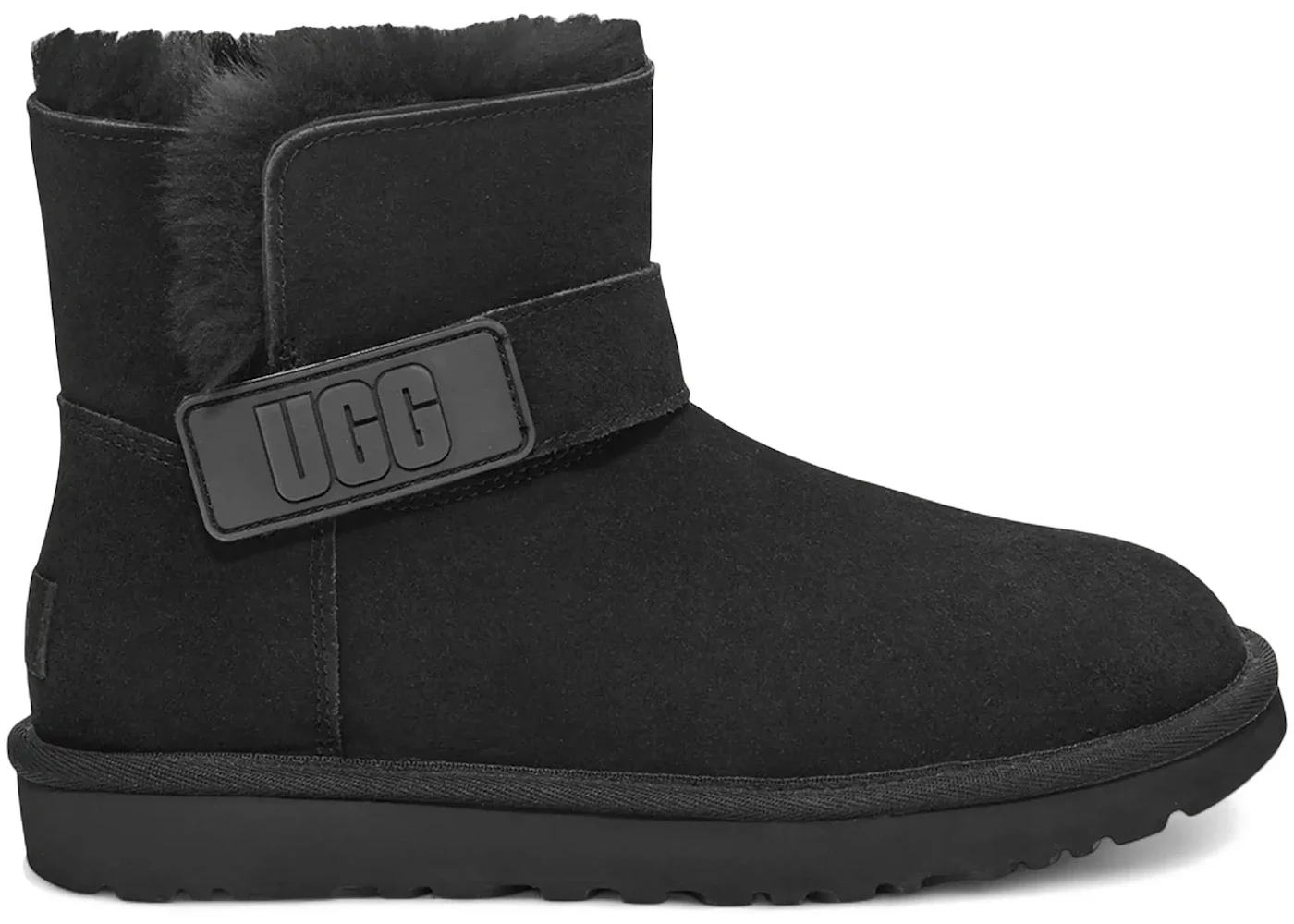UGG Mini Bailey Graphic Logo Strap Boot Black (Women's) - 1