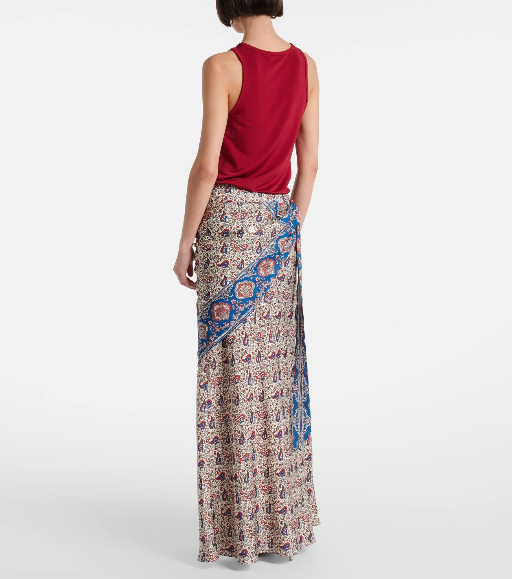 Paisley satin maxi skirt - 3