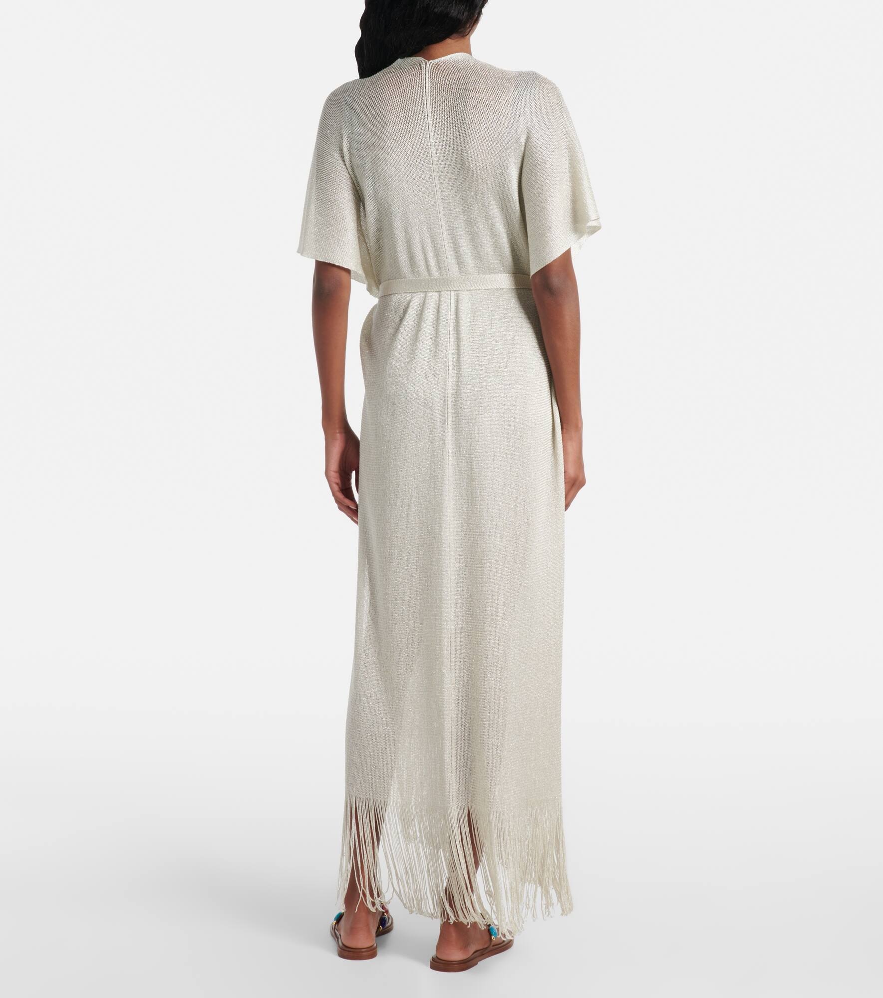 Zarelia fringed lamé kaftan - 3
