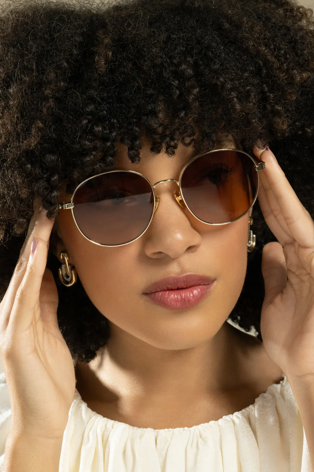 Oval Sunglasses - Gold Brown - 1