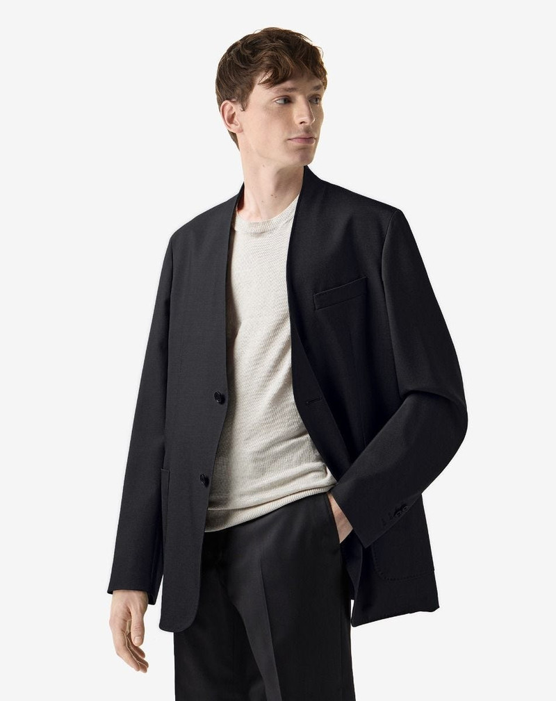 CORNELIANI Black mohair jacket without lapels outlook