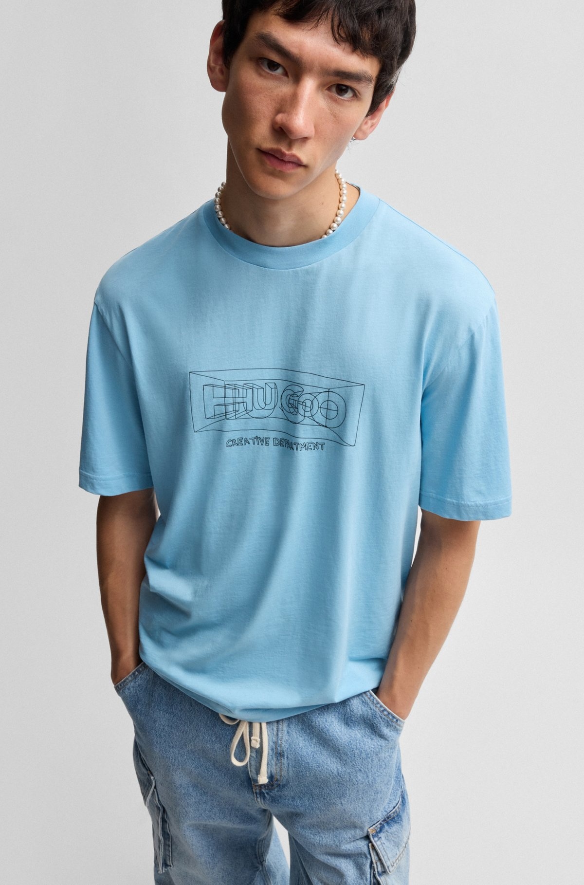 REGULAR-FIT T-SHIRT IN COTTON WITH GRAPHIC LOGOS - 2