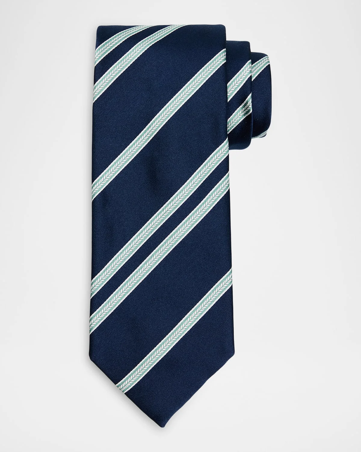 Men & apos;s Herringbone Stripe Jacquard Silk Tie - 1