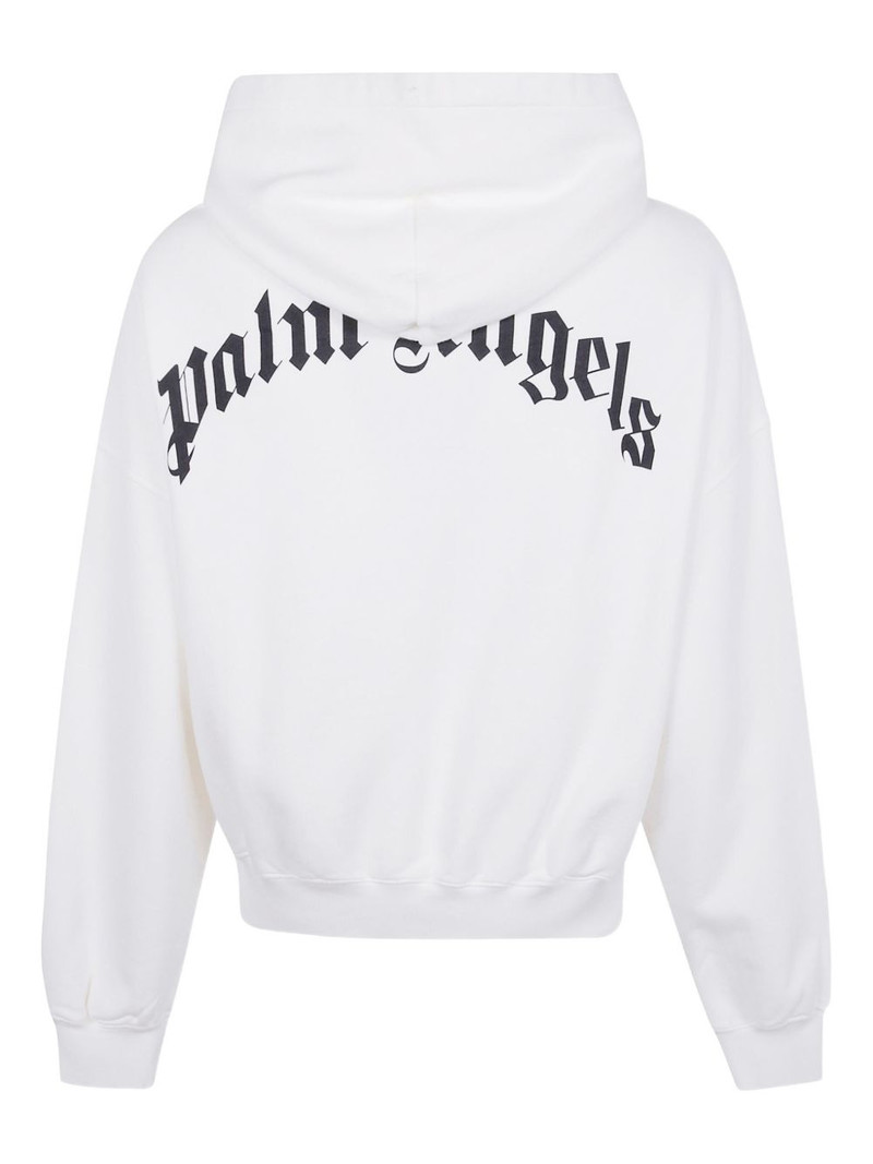 Palm Angels logo-print cotton hoodie outlook