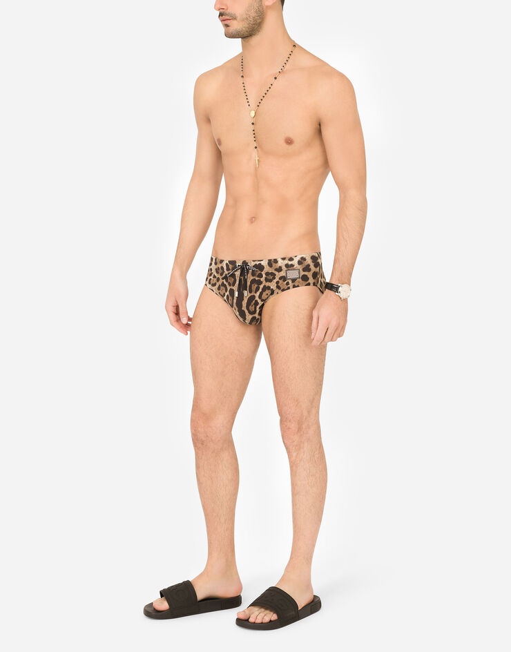 Leopard-print swim briefs - 2