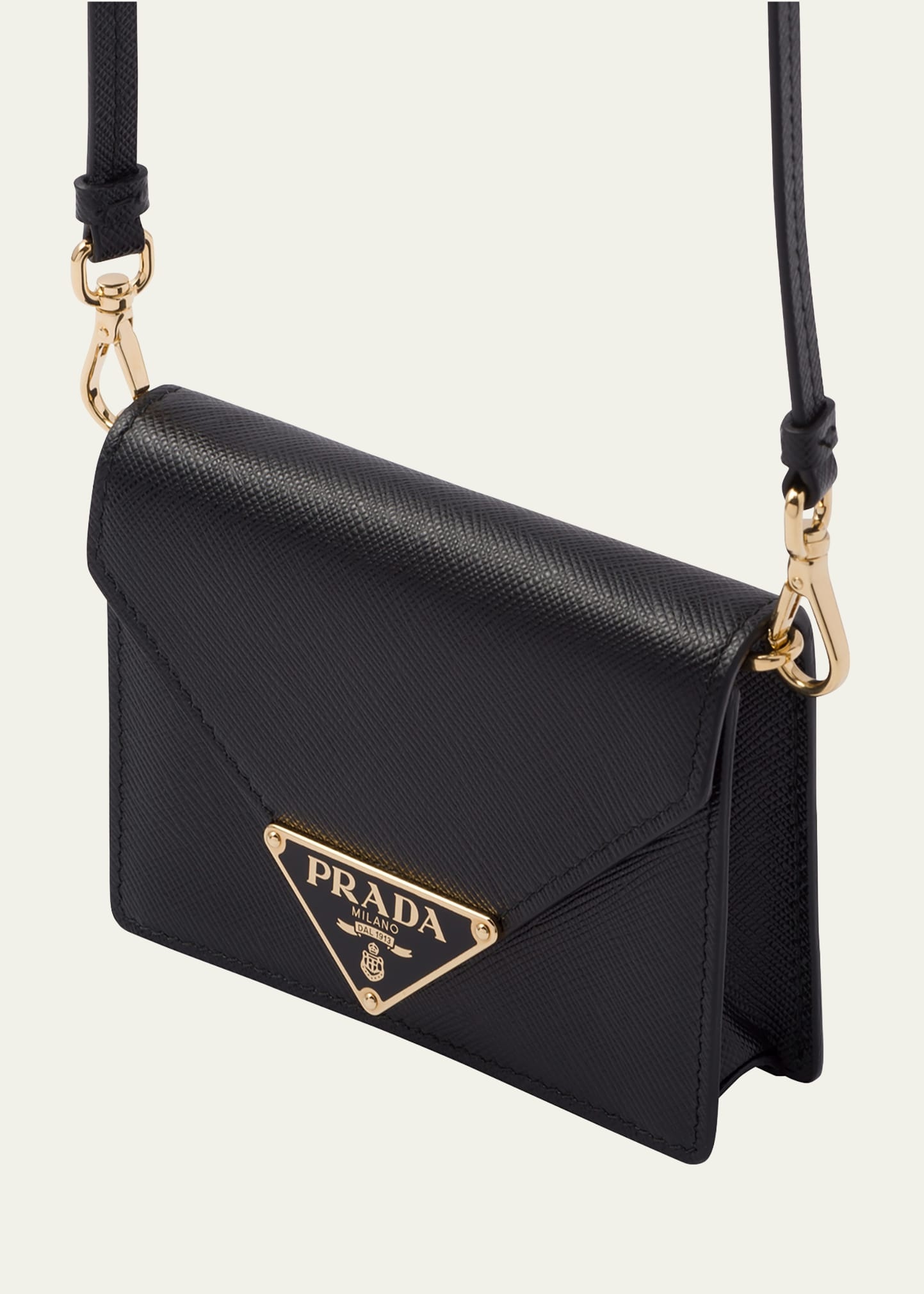 Triangle Logo Leather Card Holder with Strap - 4