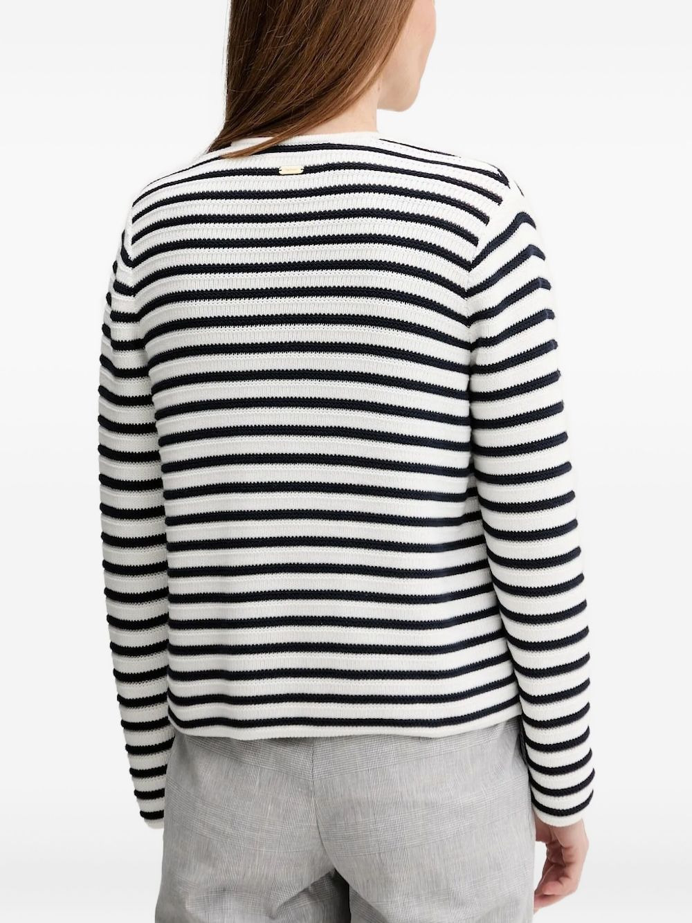 striped double-breasted cardigan - 2