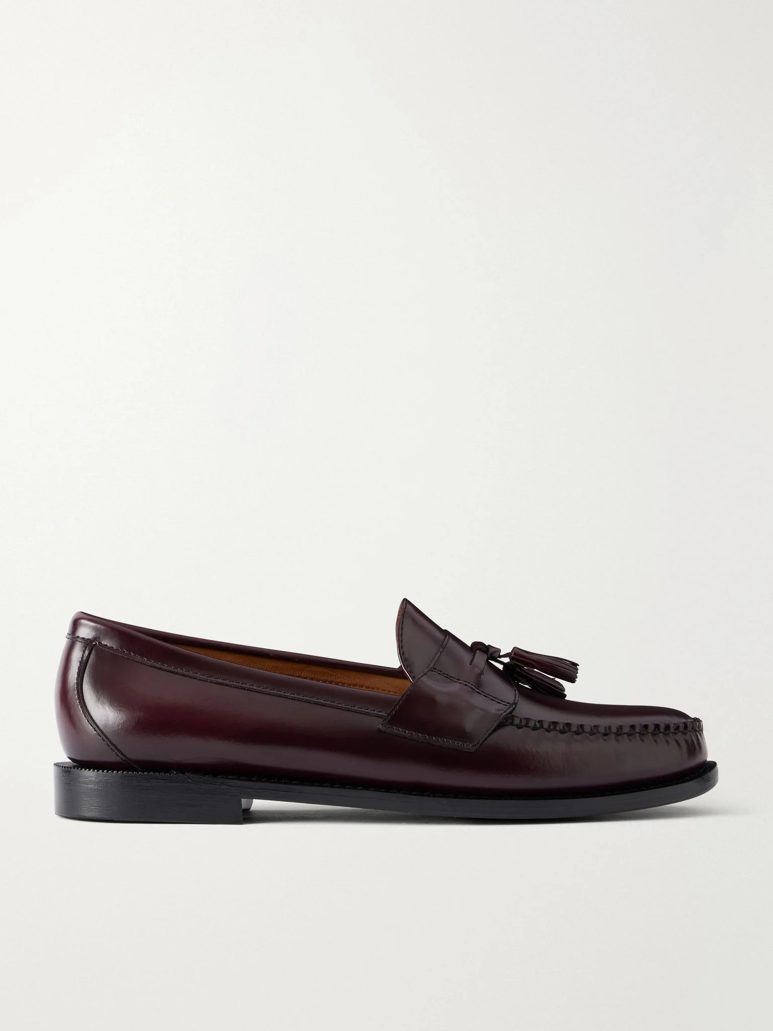 Cayman Tasseled Leather Loafers Burgundy - 1