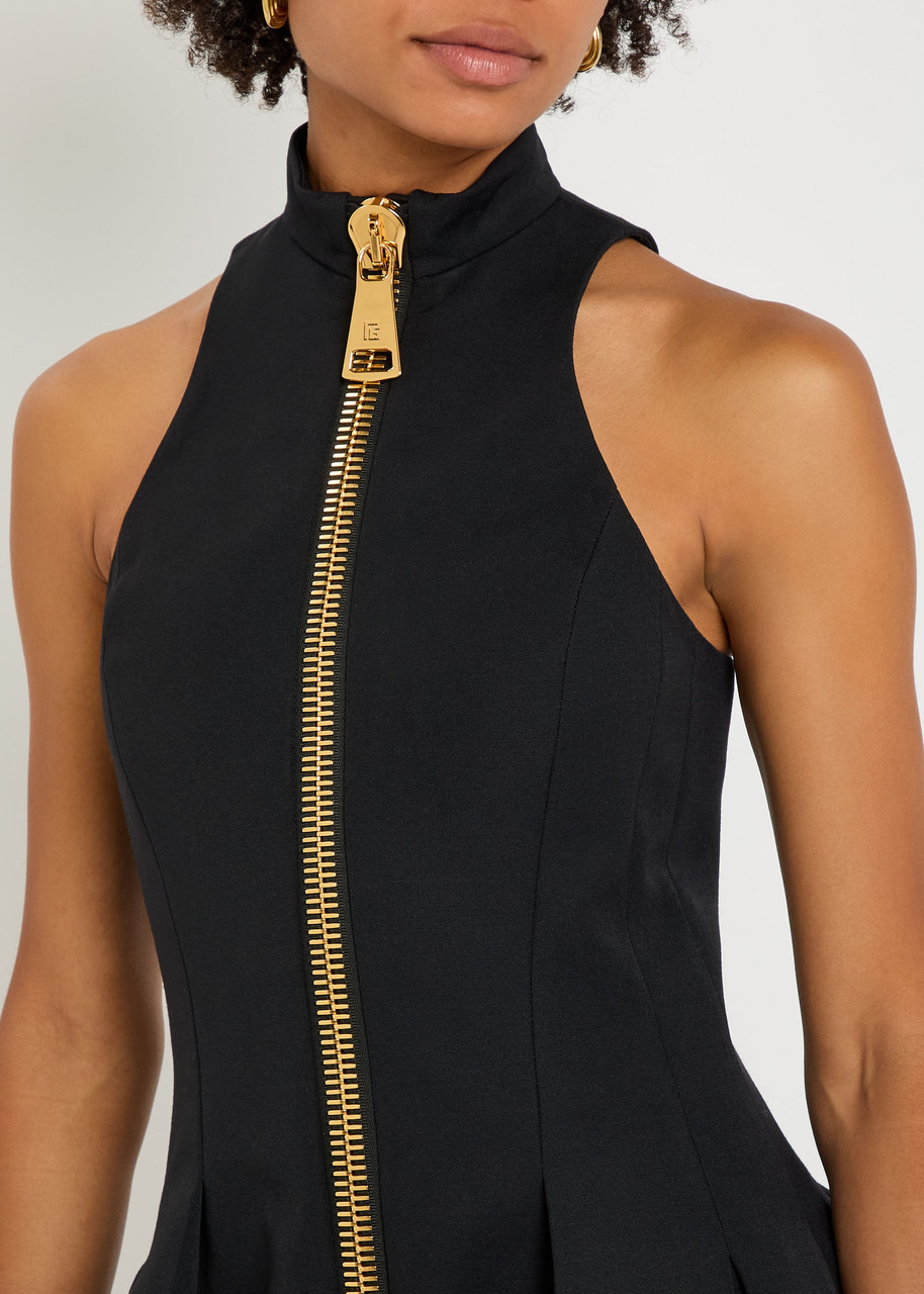 Balmain Pleated Zip-through Tweed Mini Dress - 5