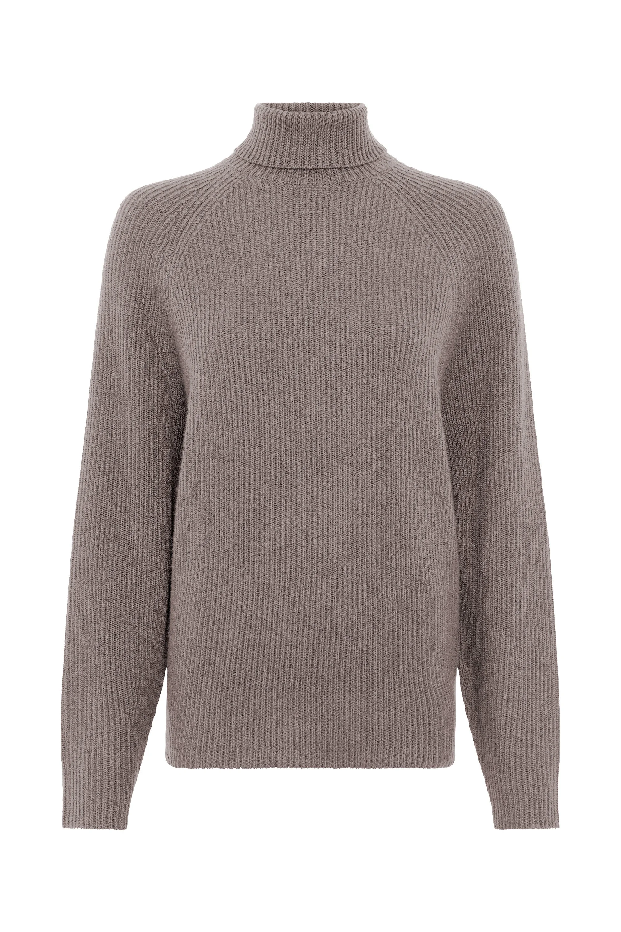 Wigman Knit Turtleneck in Walnut Cashmere - 1
