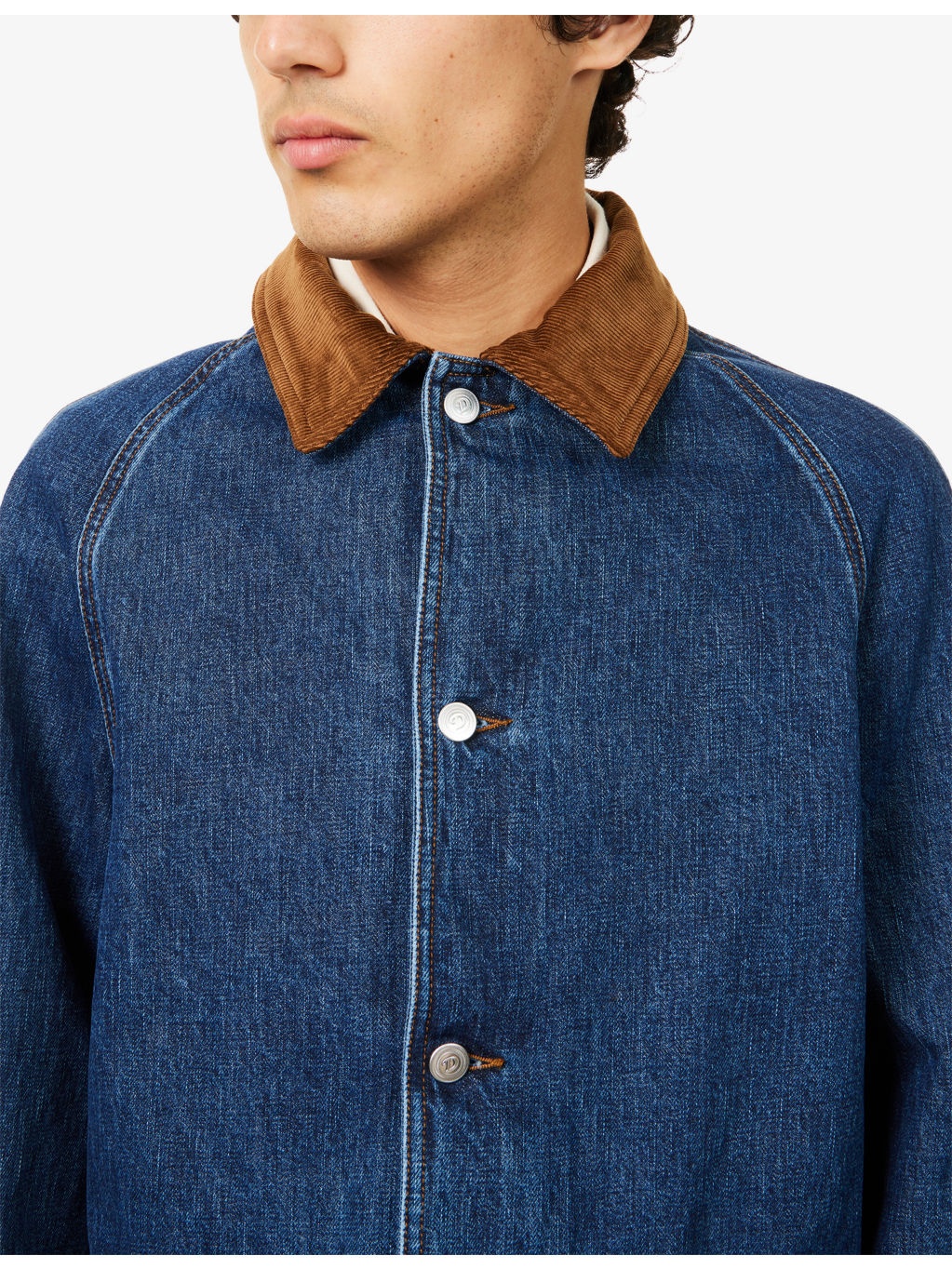 Stone Wash Denim Field Jacket - 5