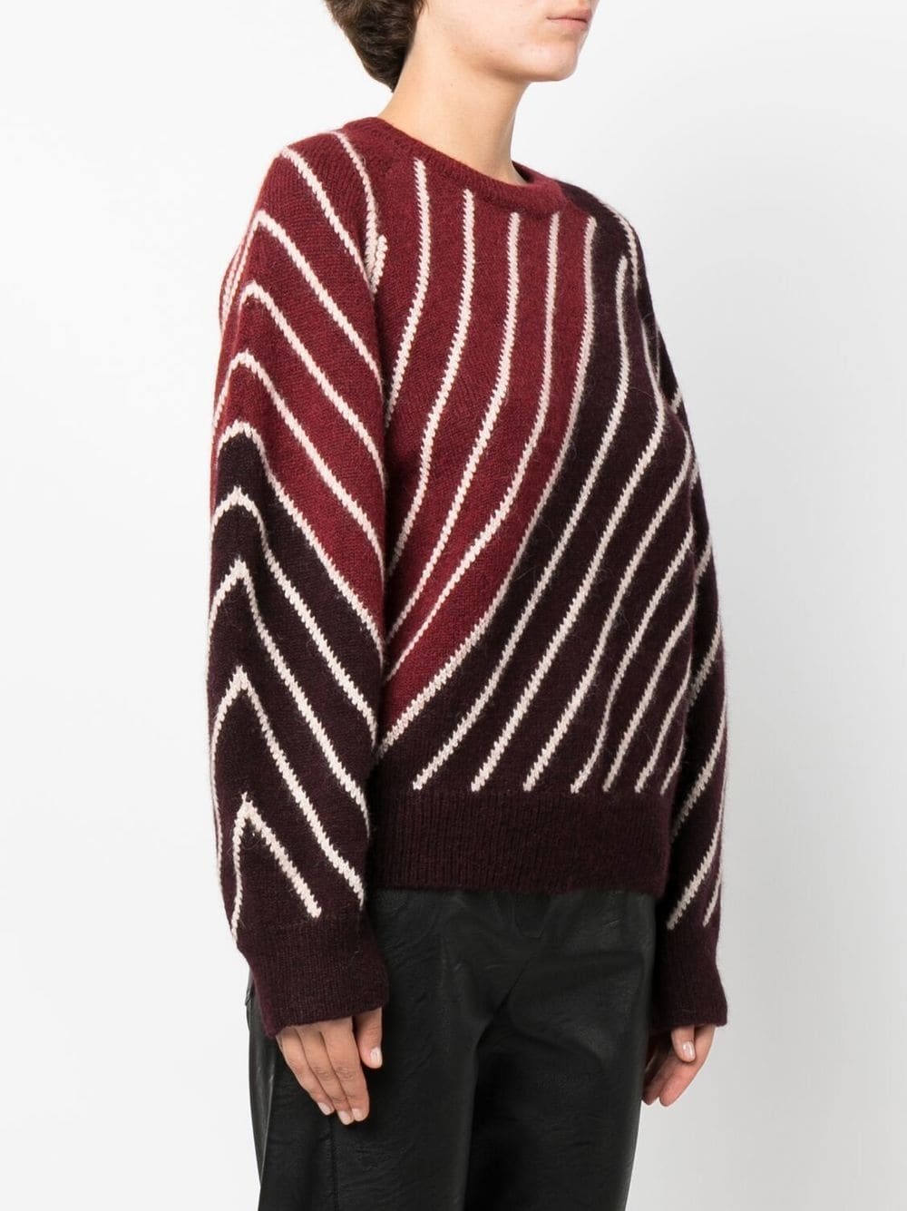diagonal-stripe jumper - 3
