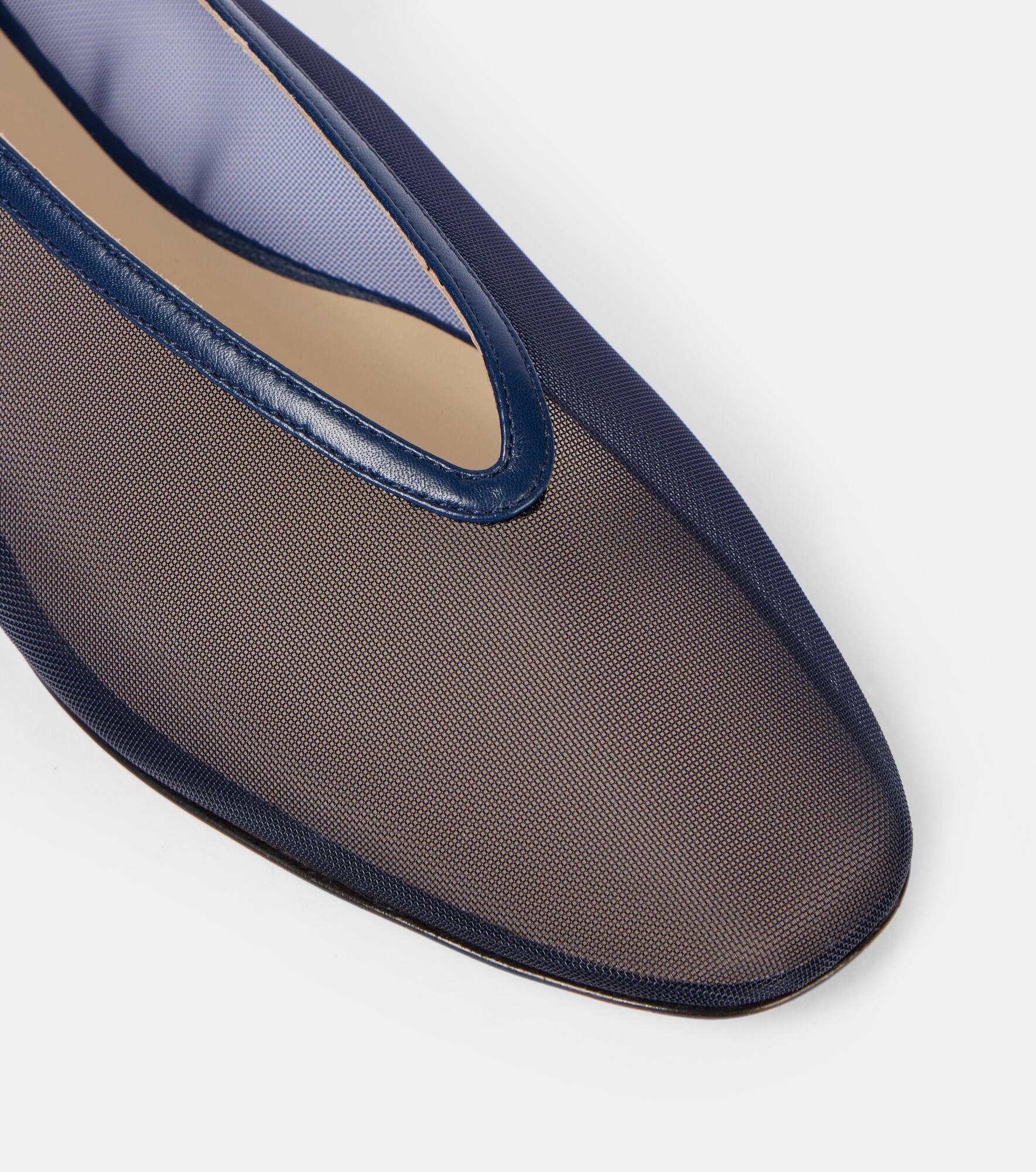 Luna leather-trimmed mesh ballet flats - 5