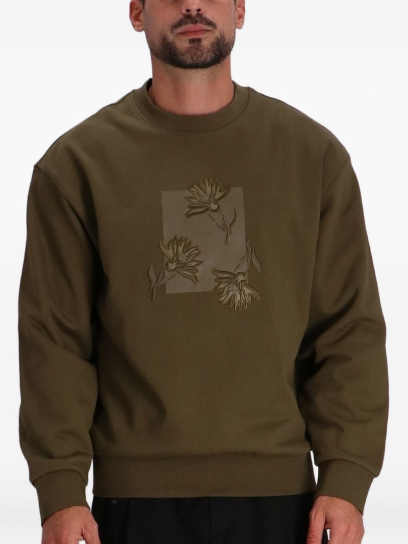 BOSS floral-embroidered sweatshirt outlook