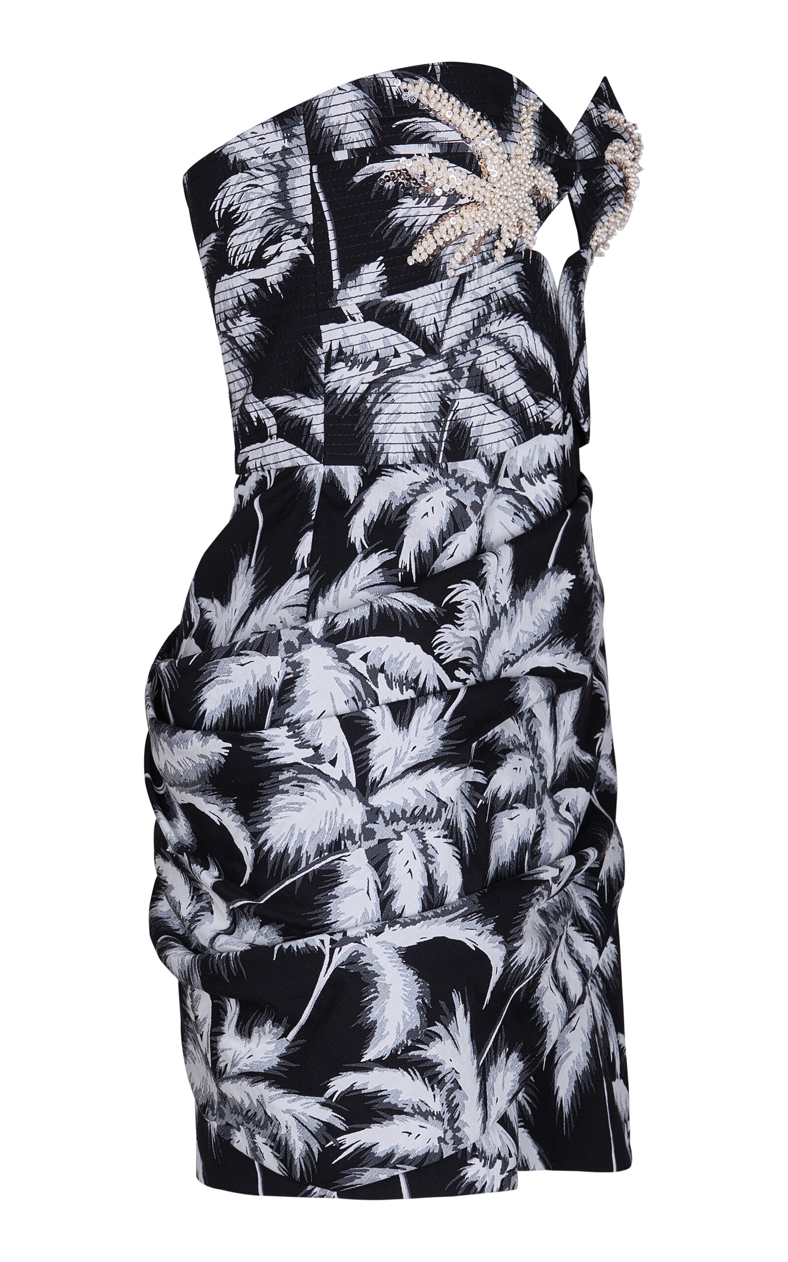 Sombra Tropical Ruched Cotton-Blend Mini Dress multi - 5