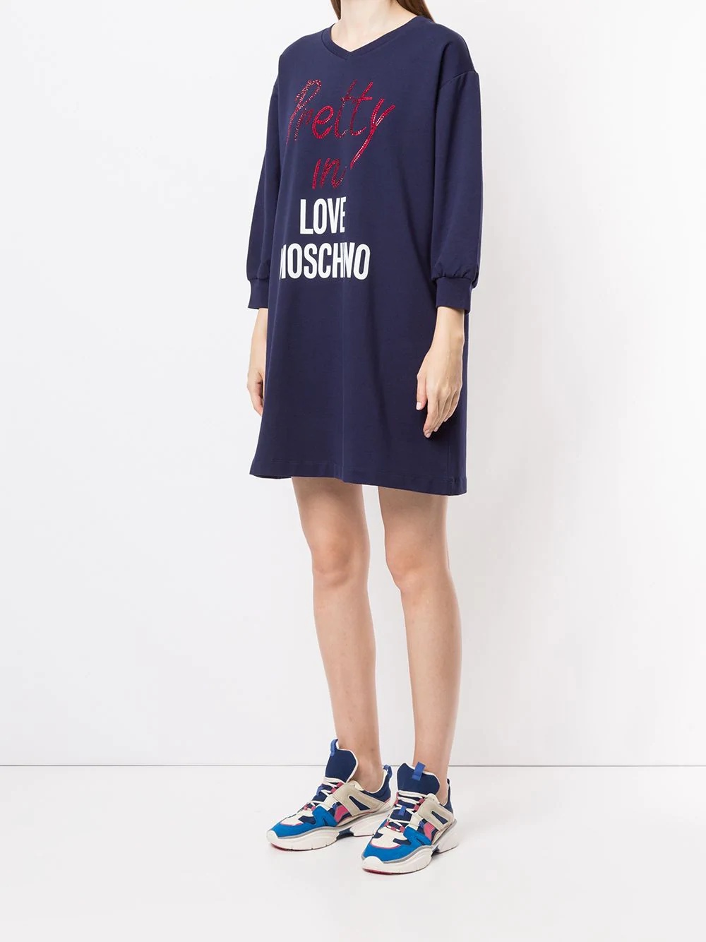 logo print dress - 3