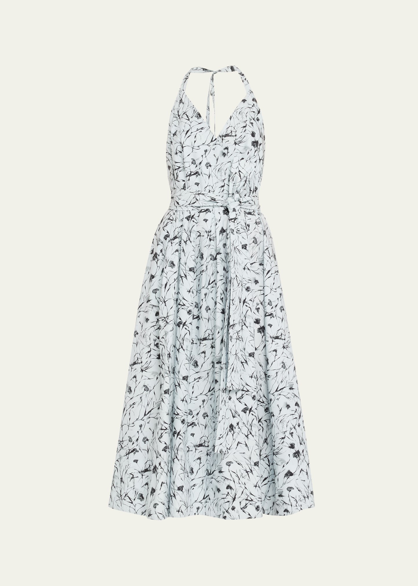 Ellison Printed Poplin Halter Dress - 1
