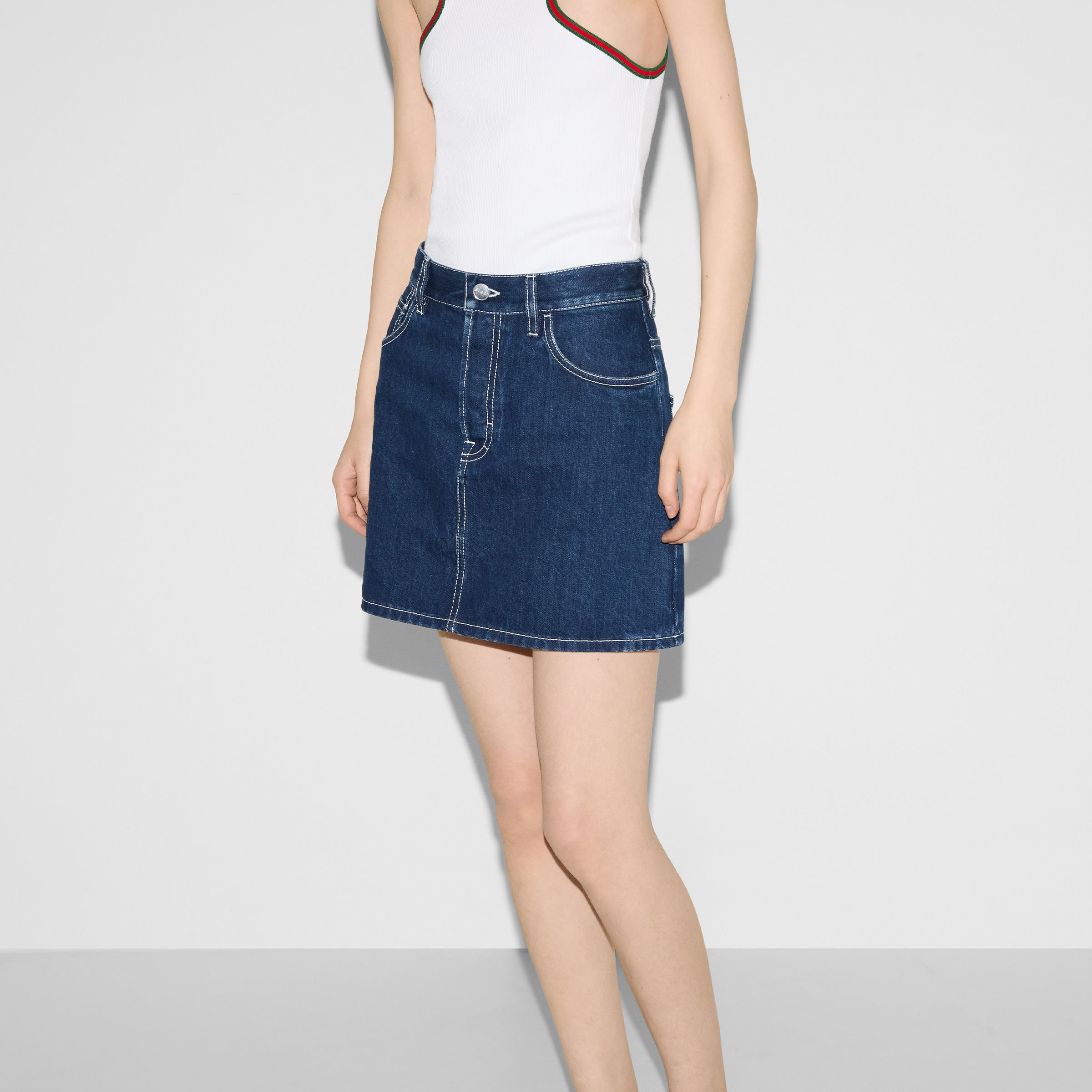 Mini lasered denim skirt - 3