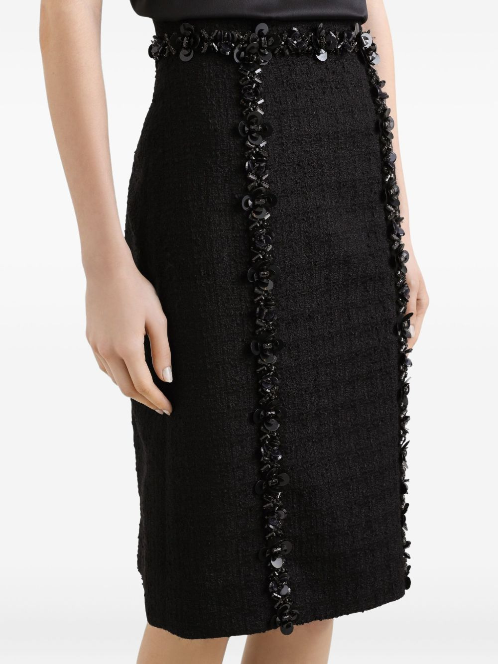 bead-embellished pencil skirt - 5
