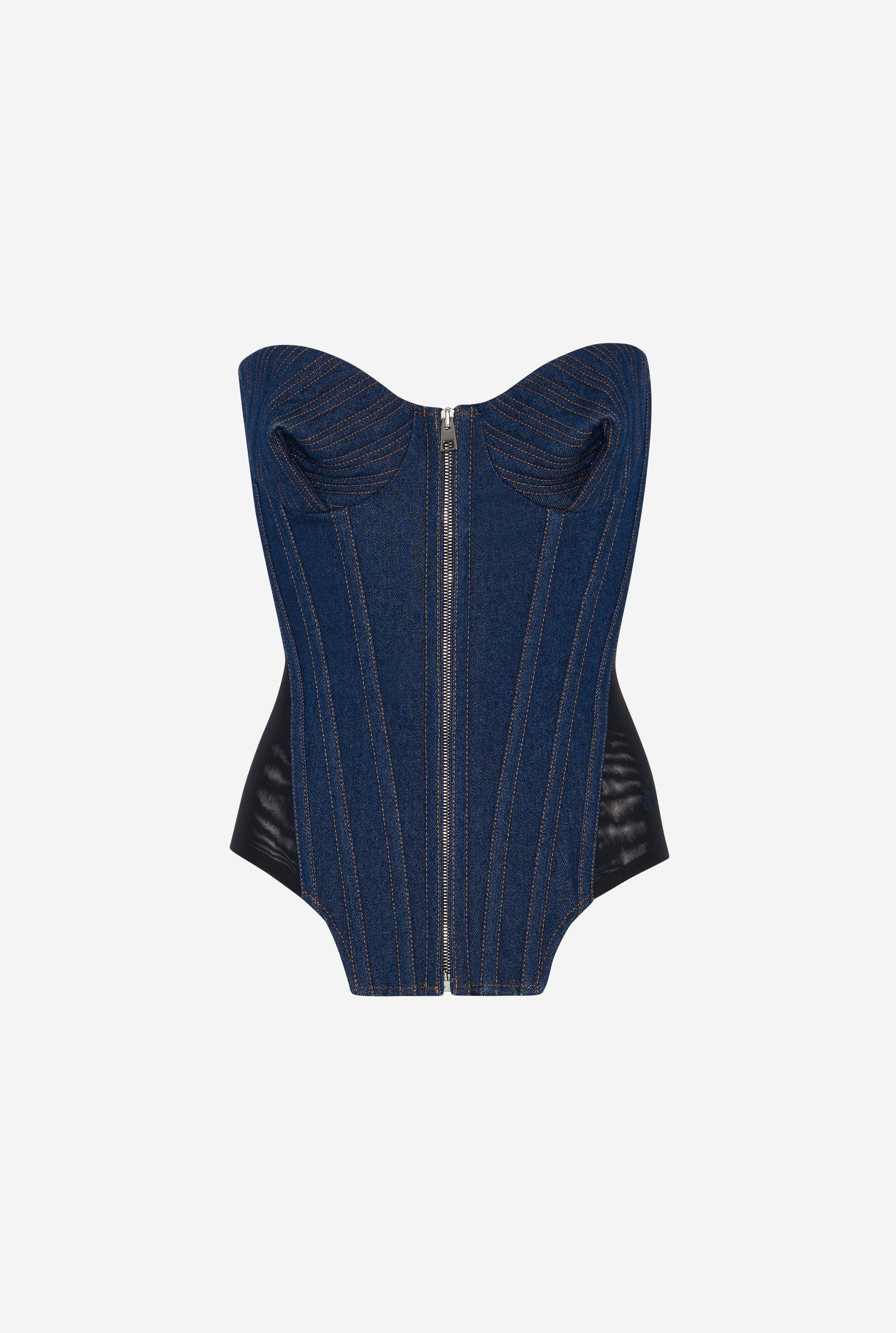 THE BI-MATERIAL DENIM CORSET - 6