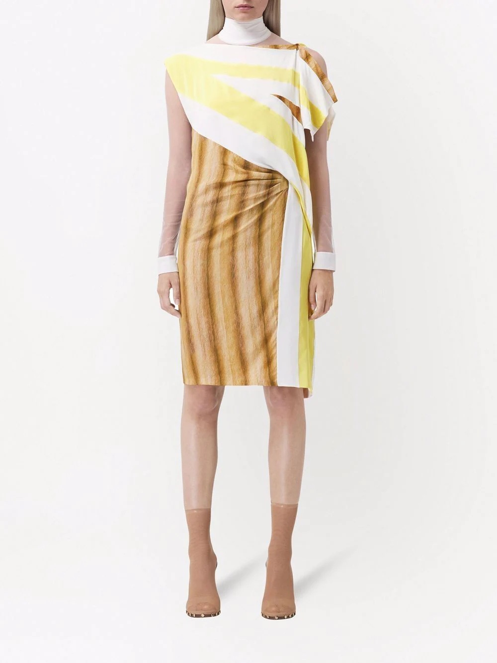 graphic-print asymmetric dress - 3