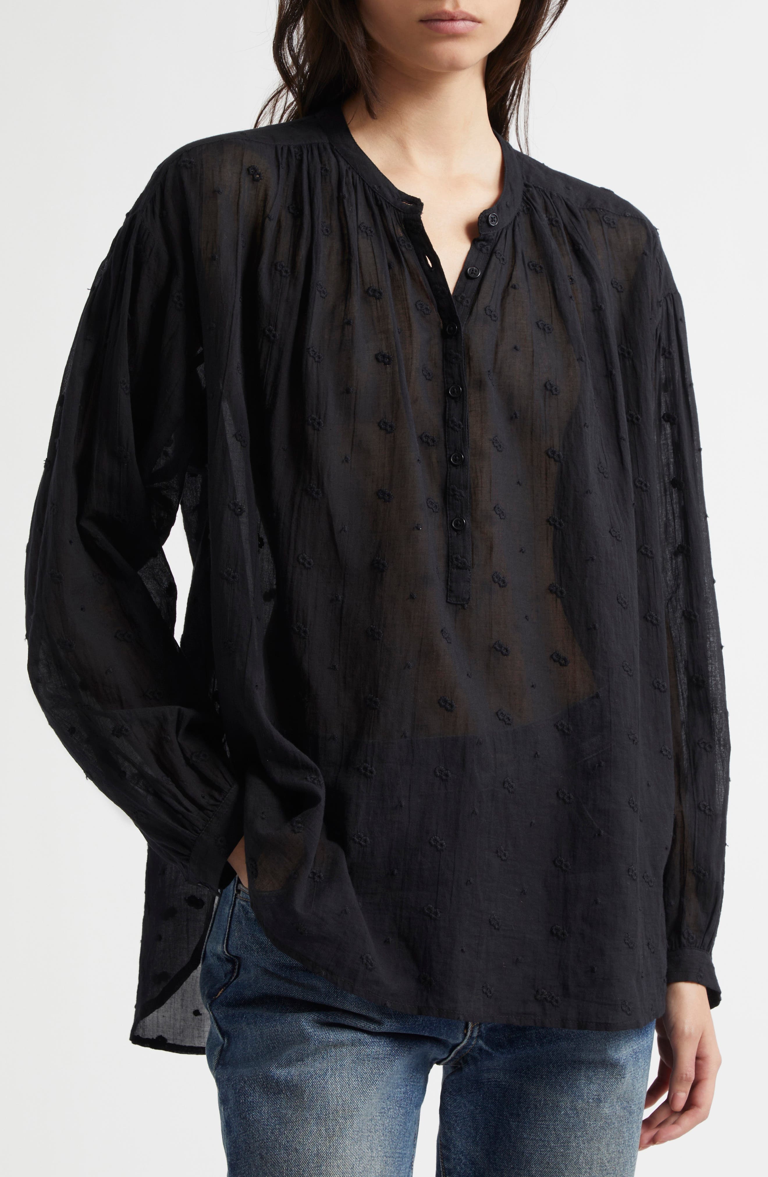 Nili Lotan Neville Embroidered Shirt in Black at Nordstrom - 5