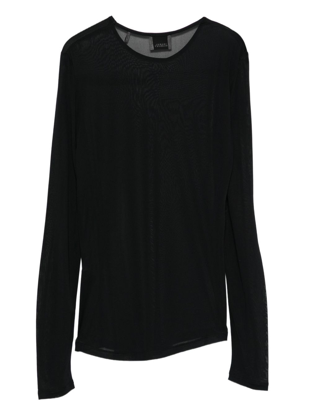 sheer-panel long-sleeve top - 2