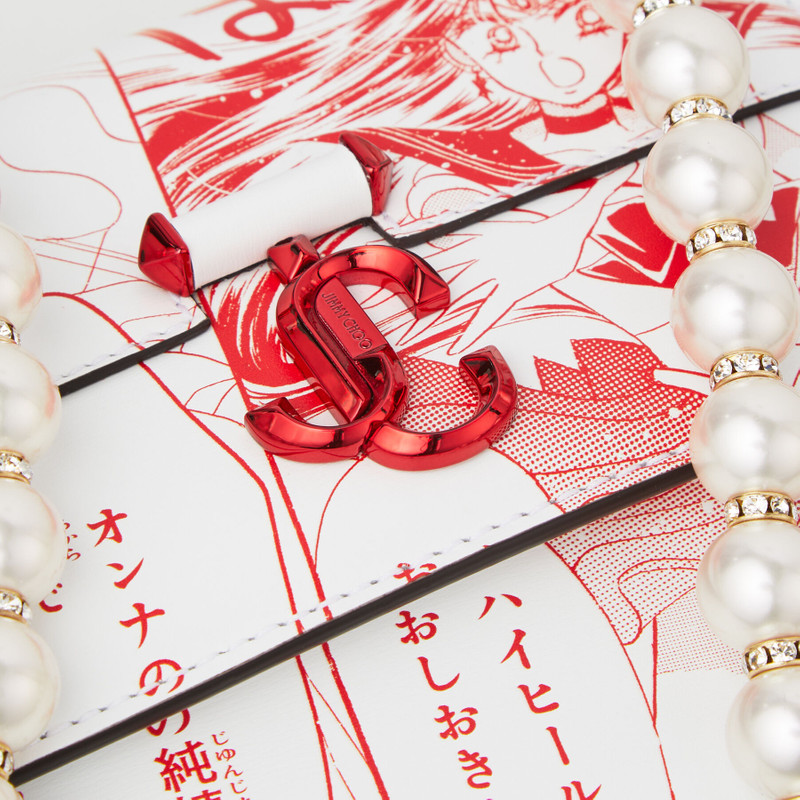 Sailor Mars Varenne Quad XS
Red Manga Printed Leather Shoulder Bag with Pearl Strap 5