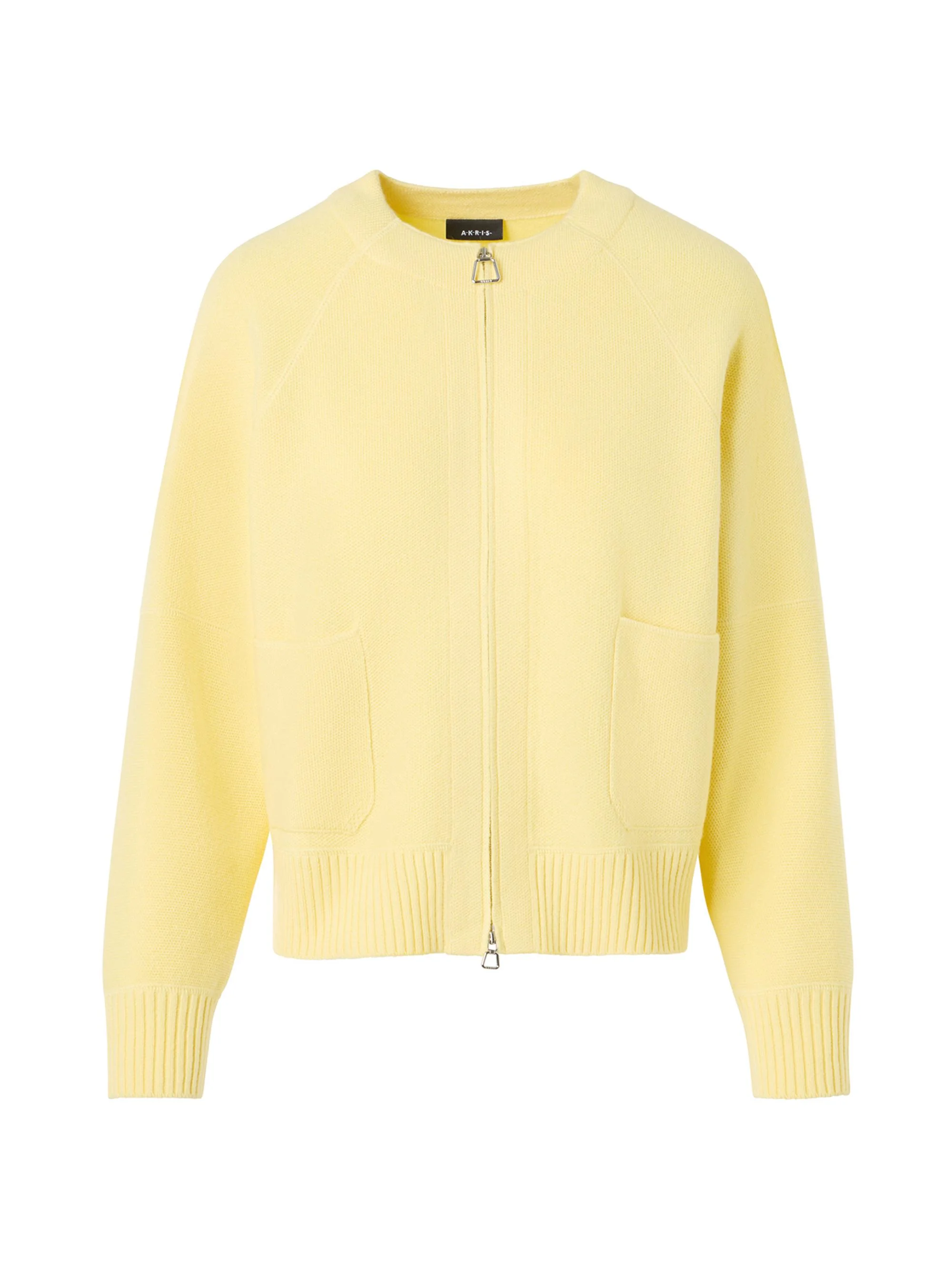 Women's Cashmere Piqué Zip Cardigan - Sun - 1