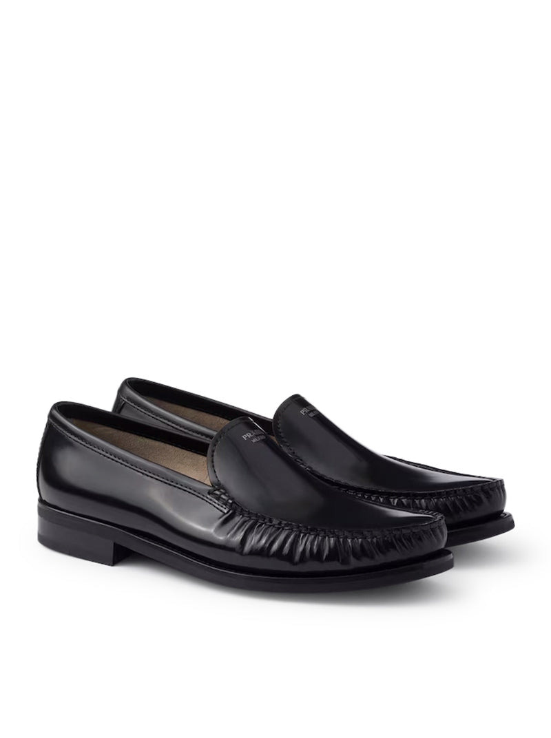 Prada Men Brushed Leather Loafers - 3