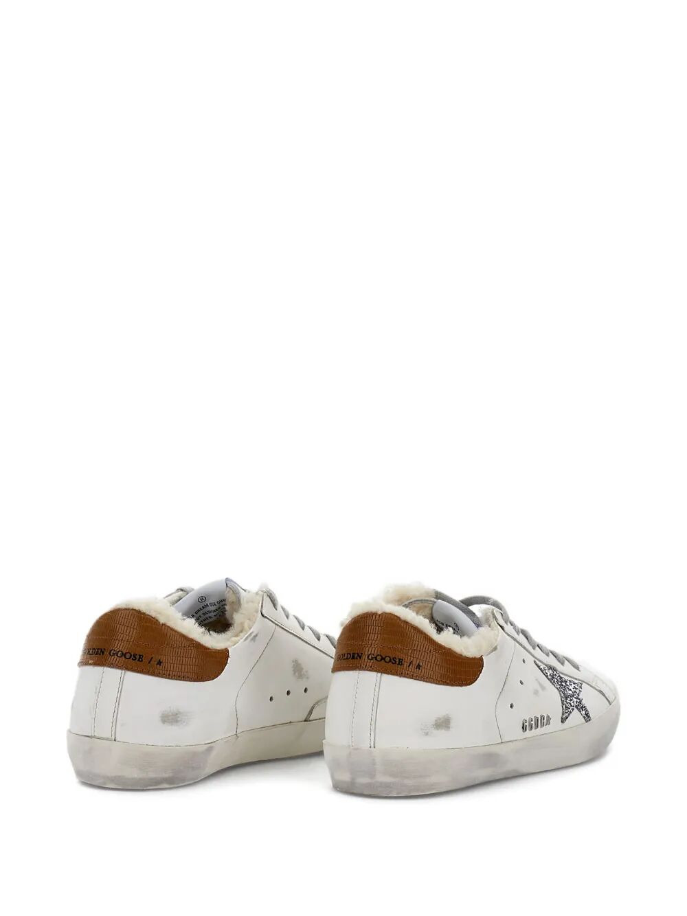 Golden Goose Women "Super Star" Leather Upper Glitter Star Tejus Print Leather Heel Shearling Lining - 2