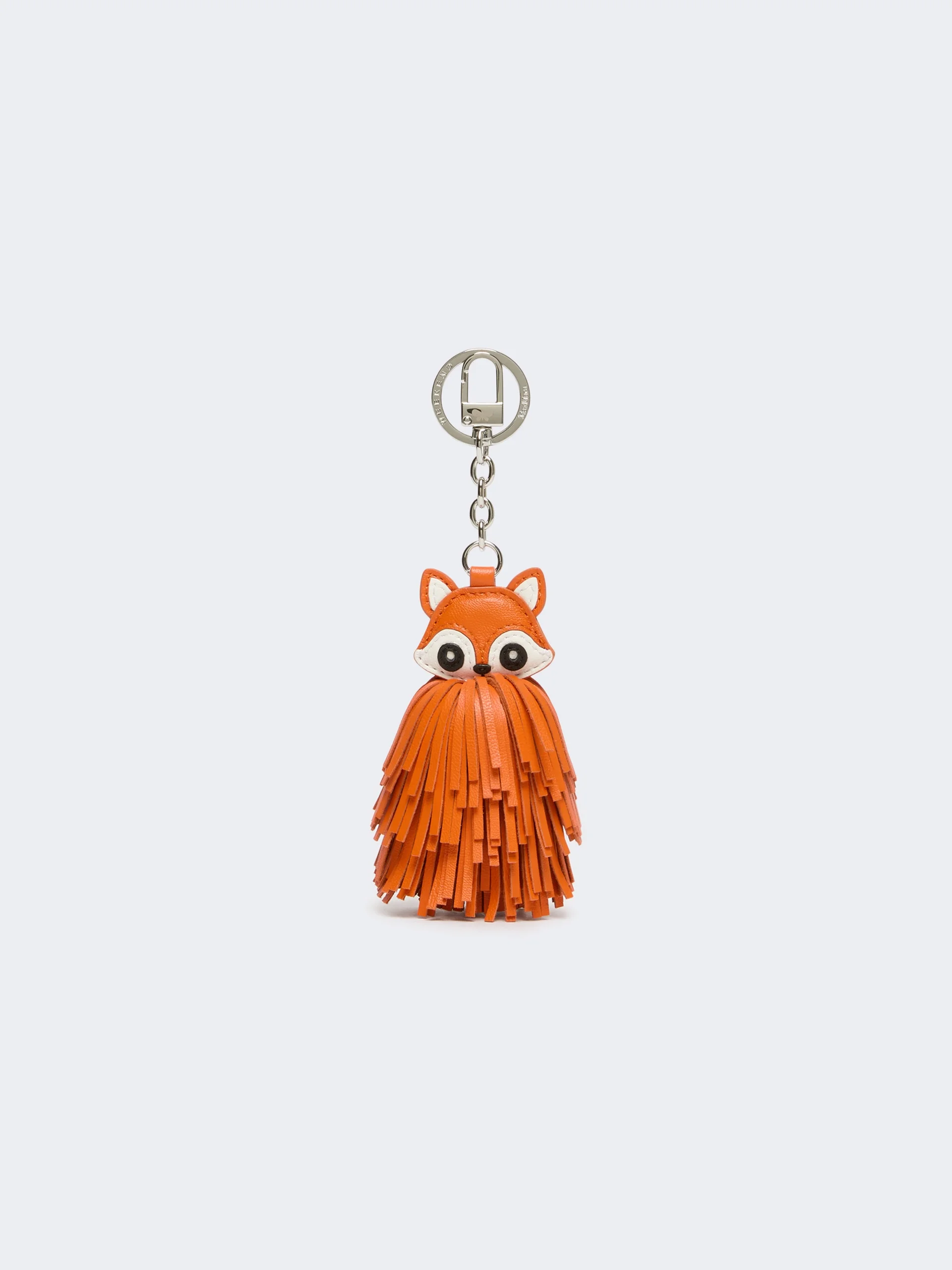 GIGANTE Nappa leather keyring with fringes - ORANGE - 1