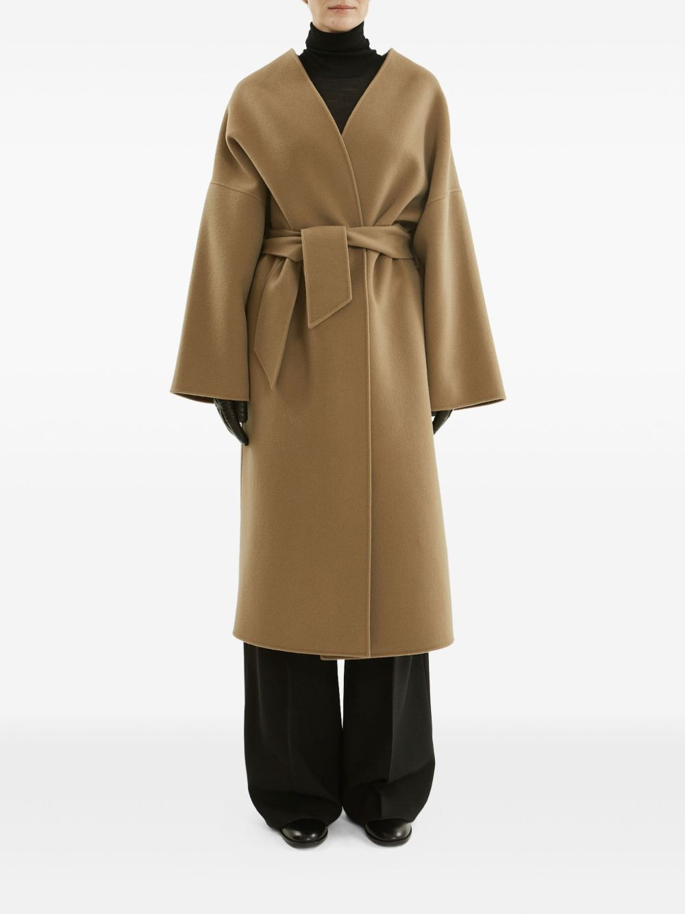 belted wrap coat - 2