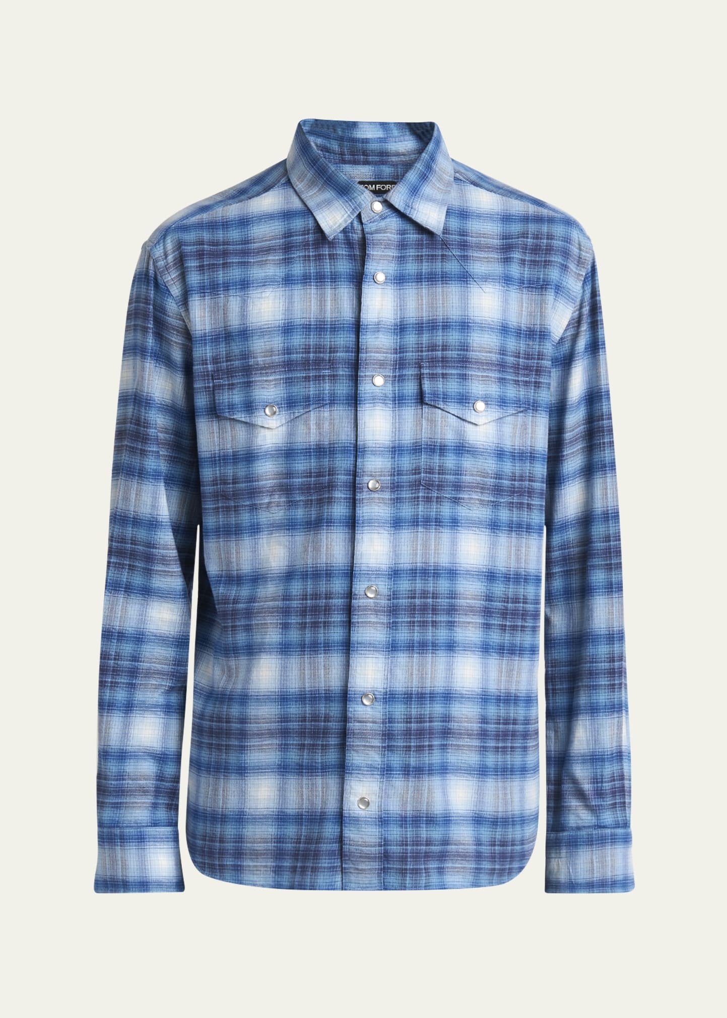 Men's Defused Check Slim Fit Western Shirt - 1