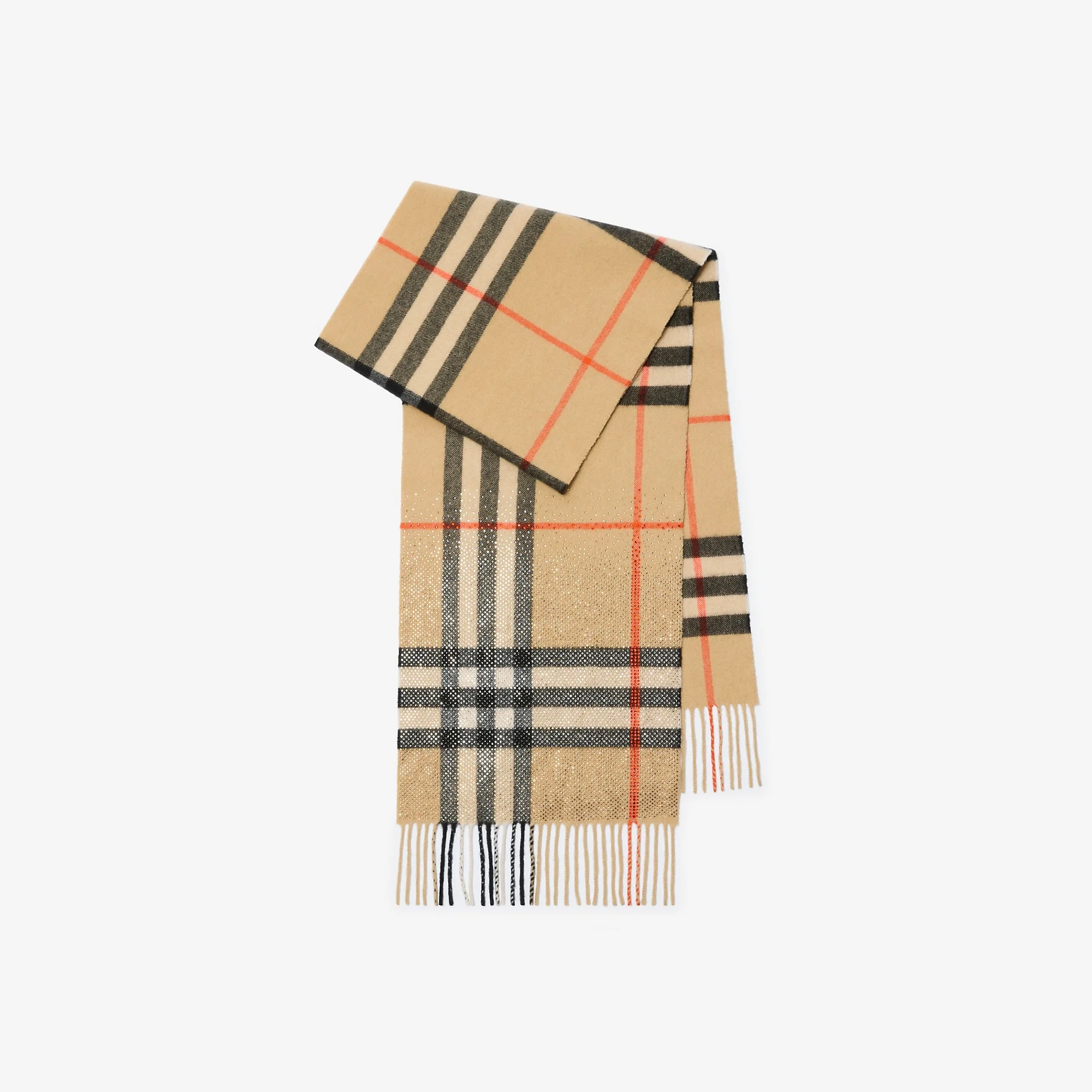 Crystal Gradient Check Cashmere Scarf - 1