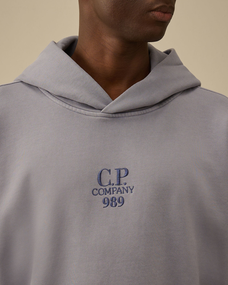 Cotton Diagonal Fleece Hooded Sweatshirt 5